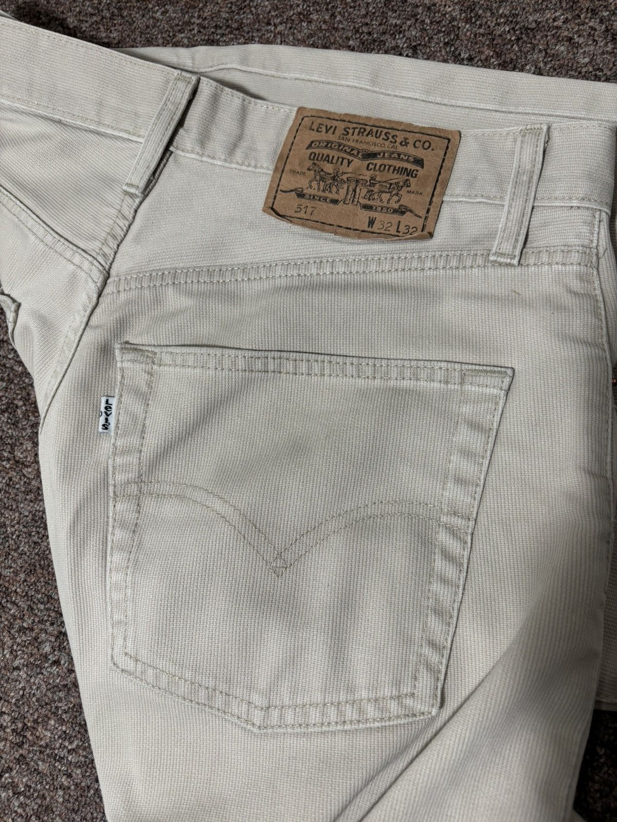 Levi's × Levi's Vintage Clothing × Vintage Vintage 1998 Levi’s 517 02 Beige Denim Pants Jeans Size US 32 / EU 48 - 6 Thumbnail