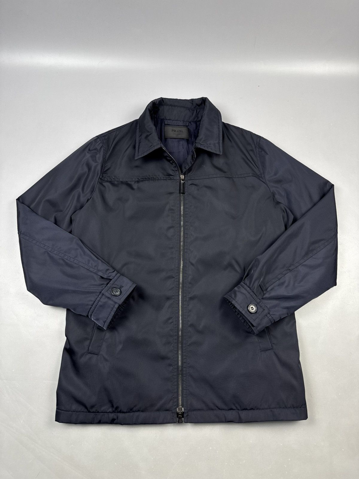 Prada Prada Vintage Navy Zip Jacket Minimal Luxury Clean Fit Size US M / EU 48-50 / 2 - 2 Thumbnail