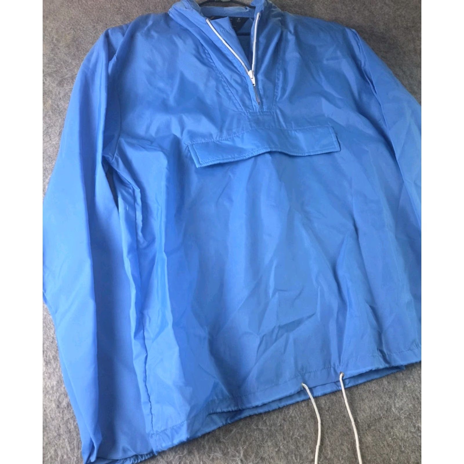 Sears VINTAGE Sears Windbreaker Half-Zip Hooded Blue Lightweight Sz Large Mens Regular 80s 90s Zip Pocket Nylon Size US L / EU 52-54 / 3 - 2 Thumbnail