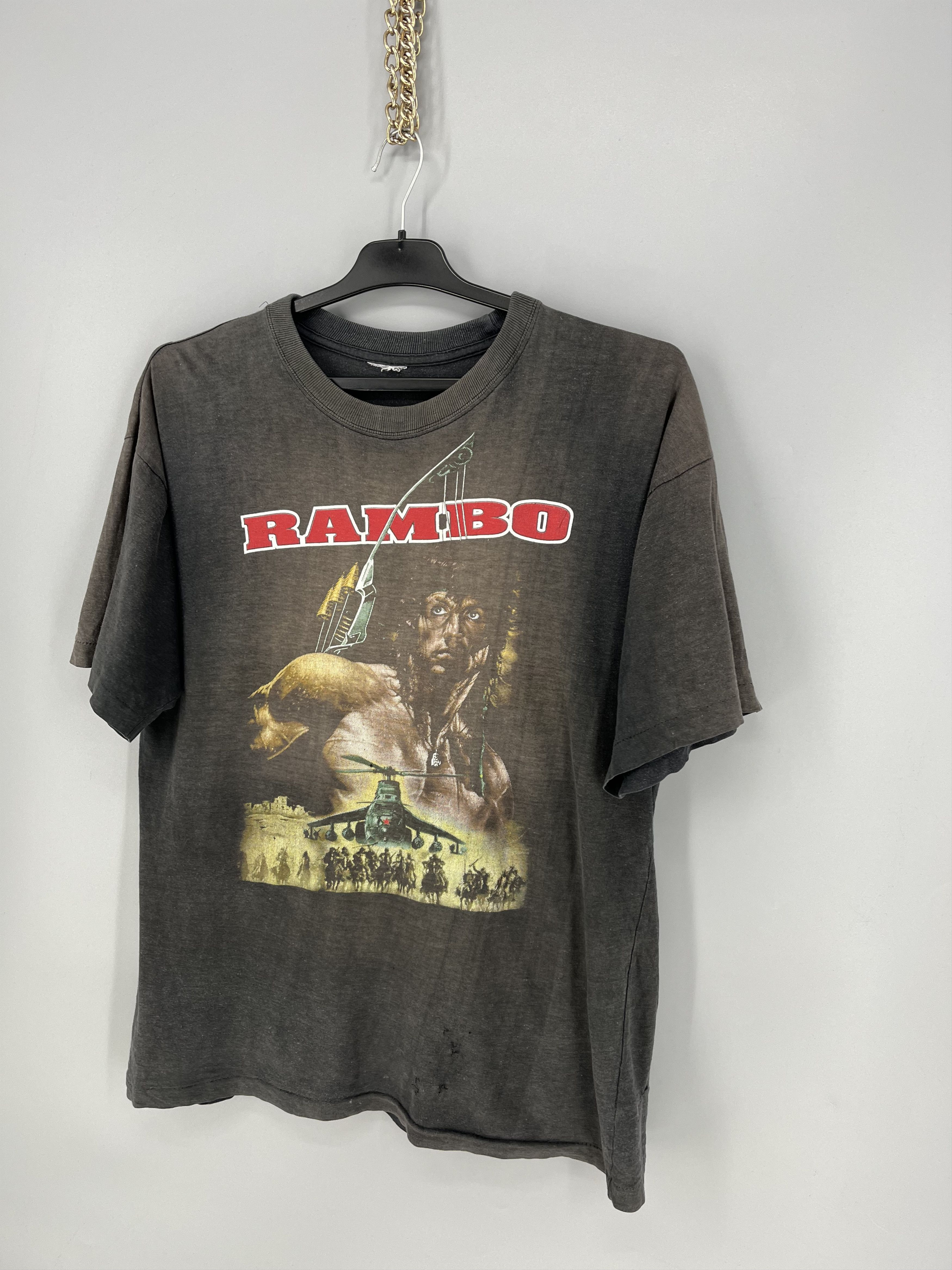 Japanese Brand Vintage 90s Rambo Movie Tee Sylvester Stallone Rap Print Size US M / EU 48-50 / 2 - 3 Thumbnail