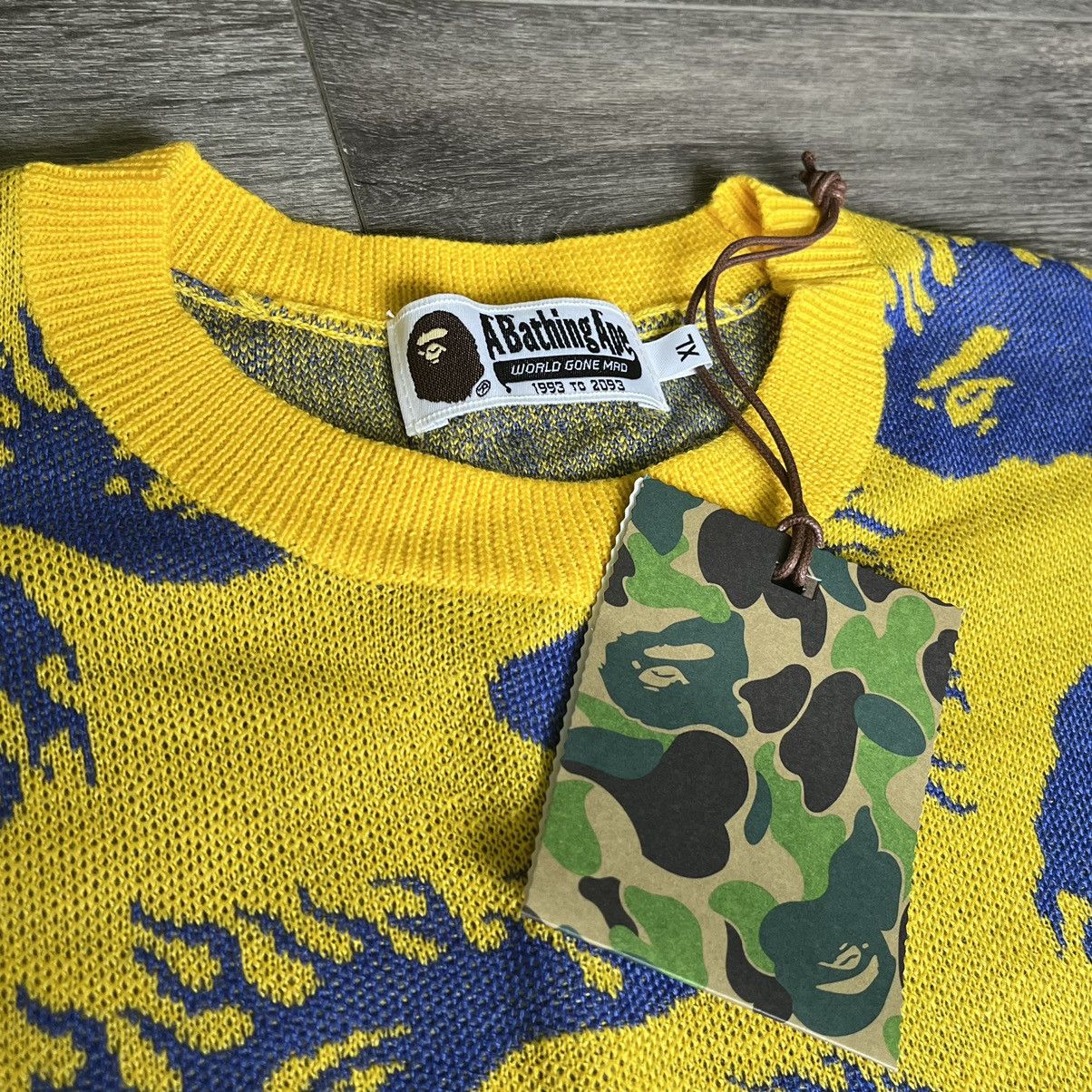 Bape NEW A Bathing Ape Bape Flame Head Pattern Knit Sweater 2018 Size US XL / EU 56 / 4 - 5 Thumbnail