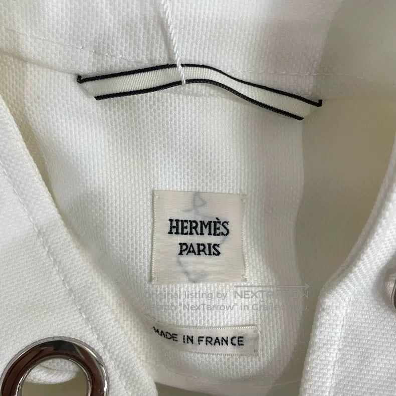 Hermes Hermes White Silver Buckle Denim Jacket for Women Size XS / US 0-2 / IT 36-38 - 4 Thumbnail