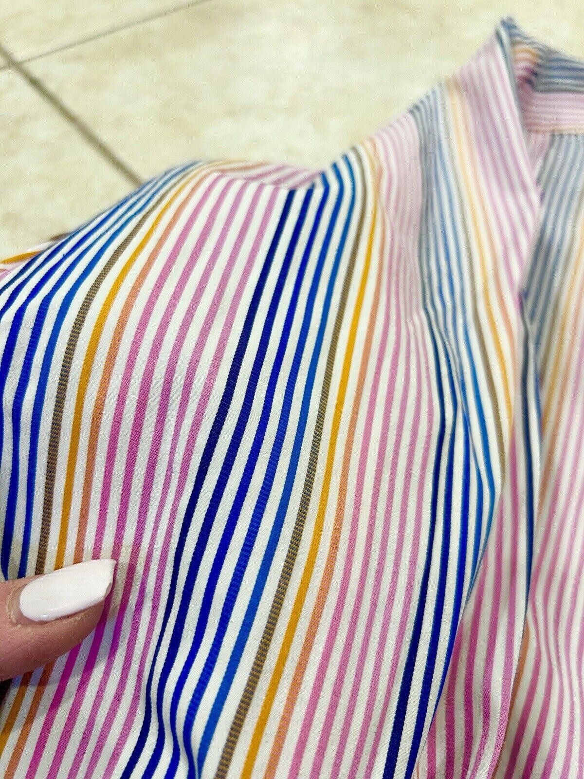 Designer Bugatchi Uomo Men’s Button Up Shirt Striped Classic Fit XL Size 44R - 9 Thumbnail