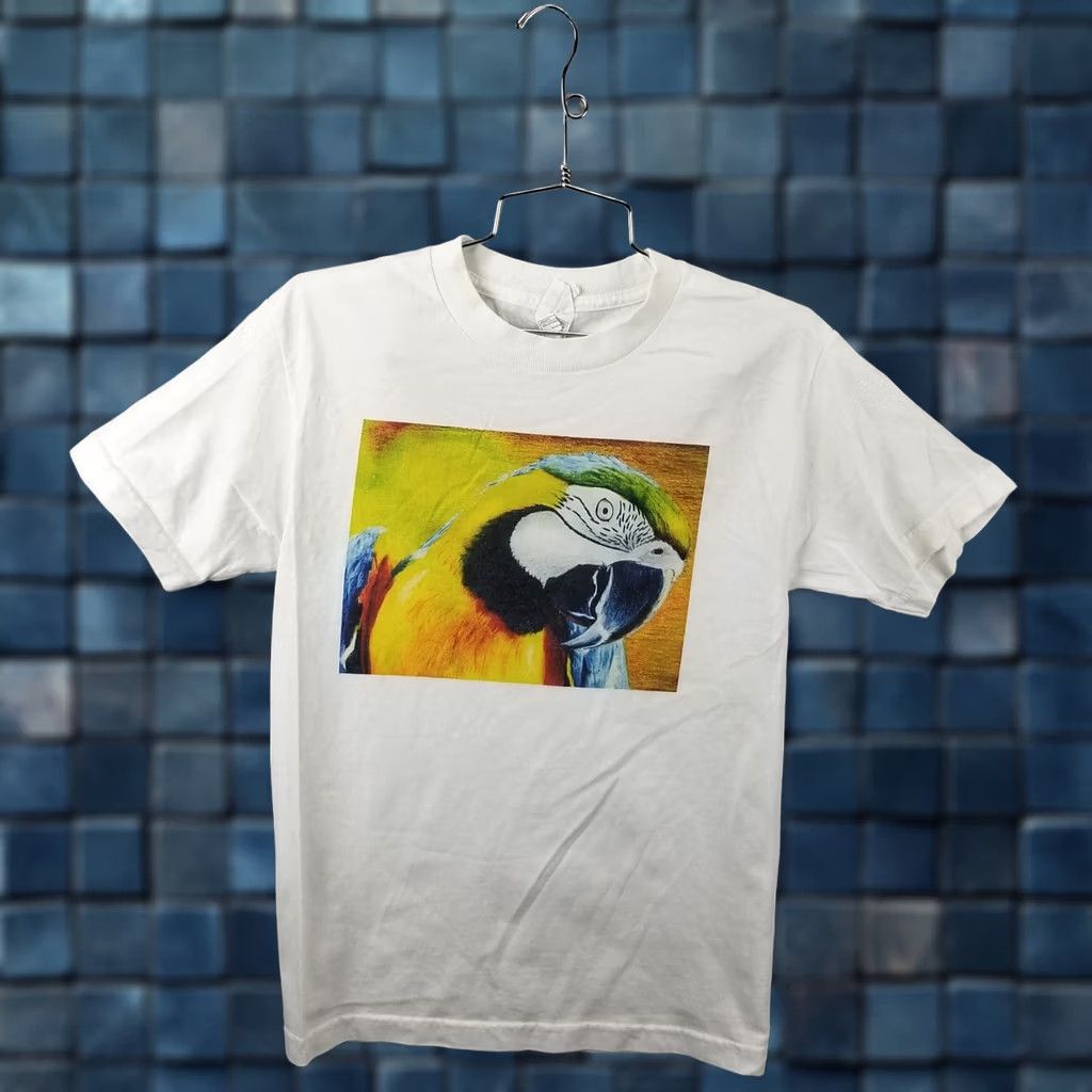 Vintage Vintage Parrot Shirt Men M White Logo Tee Animals Bird T-Shirt 2000s Mens Size US M / EU 48-50 / 2 - 1 Thumbnail