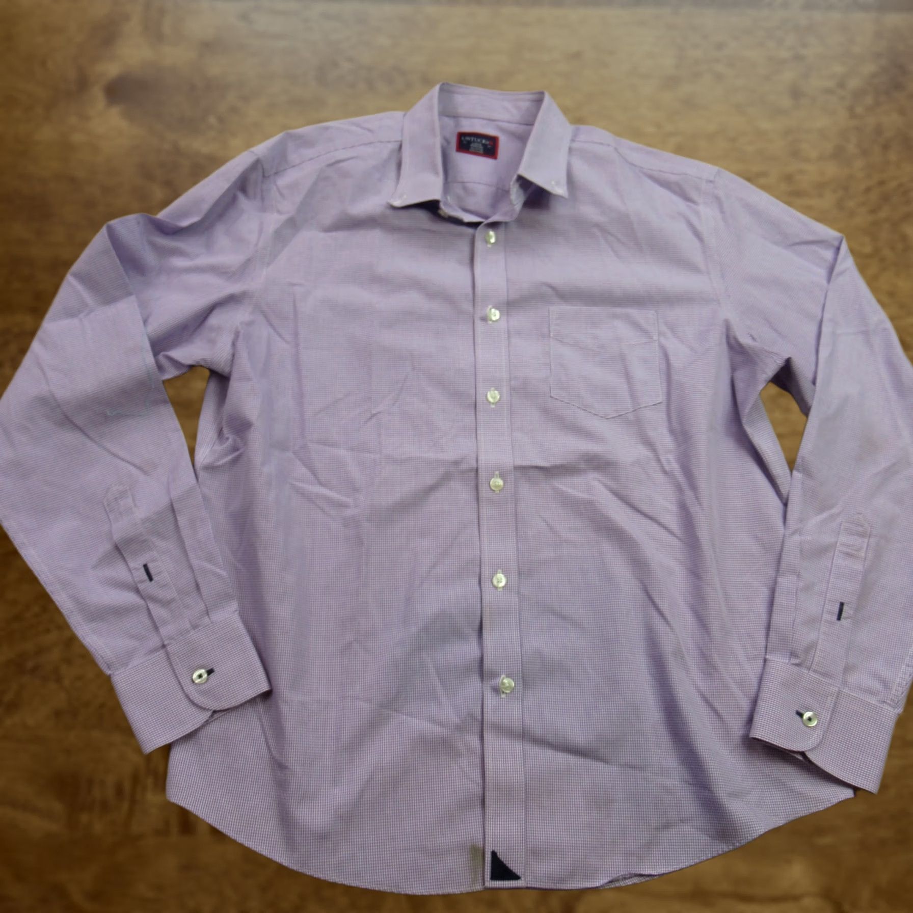 UNTUCKit UNTUCKit Mens Large Long Sleeve Button Front Casual Checks Purple Shirt Size US XXL / EU 58 / 5 - 1 Thumbnail