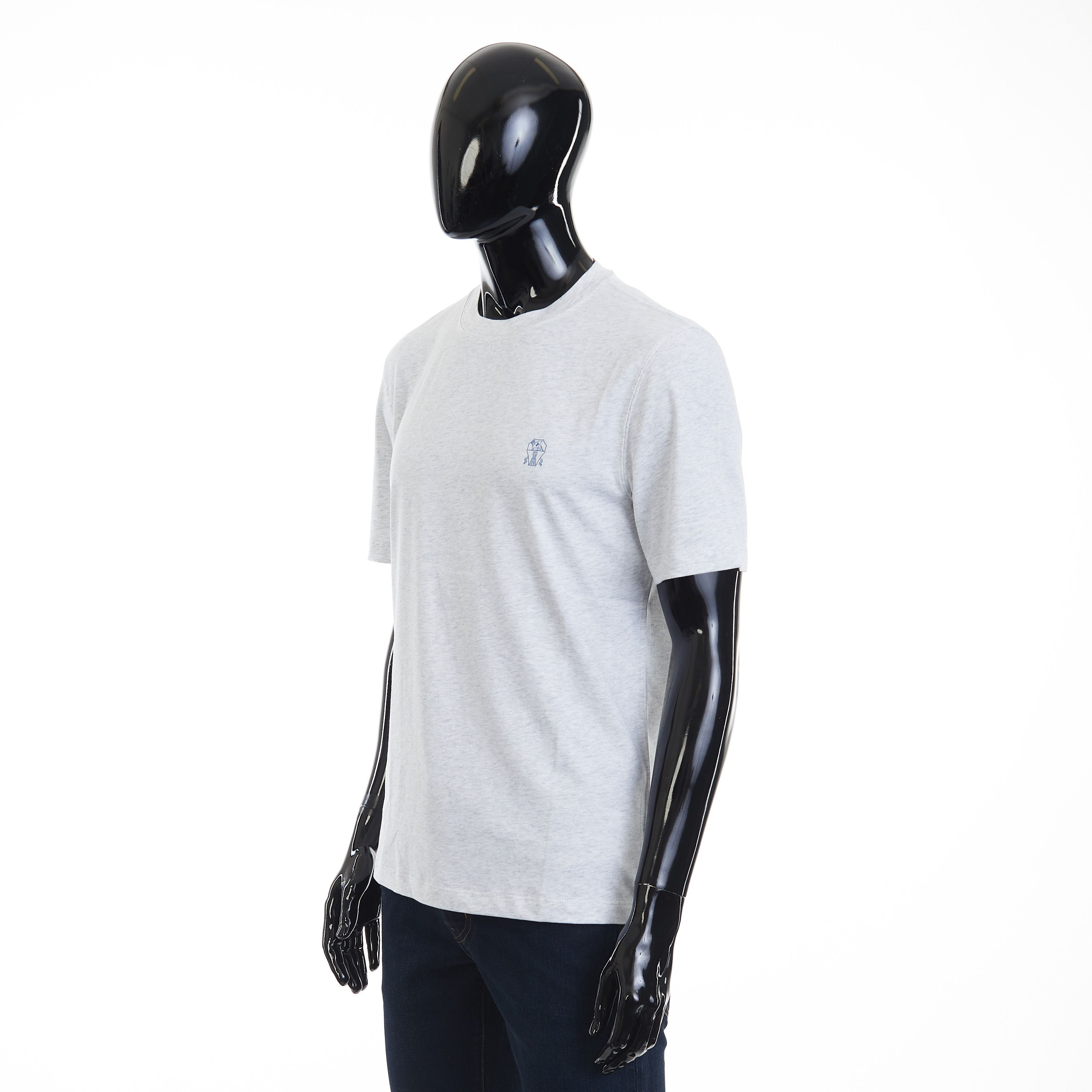 Brunello Cucinelli Light Grey Crew Neck T-shirt - Short-sleeve, Cotton Jersey Size US XXL / EU 58 / 5 - 2 Thumbnail