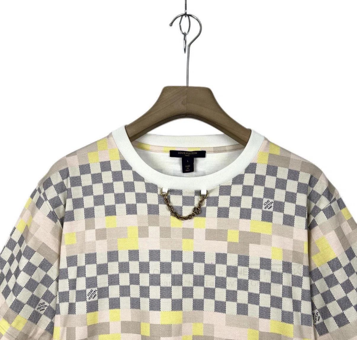 Louis Vuitton Beige Checkered Short-Sleeve Shirt. Size US L / EU 52-54 / 3 - 3 Thumbnail