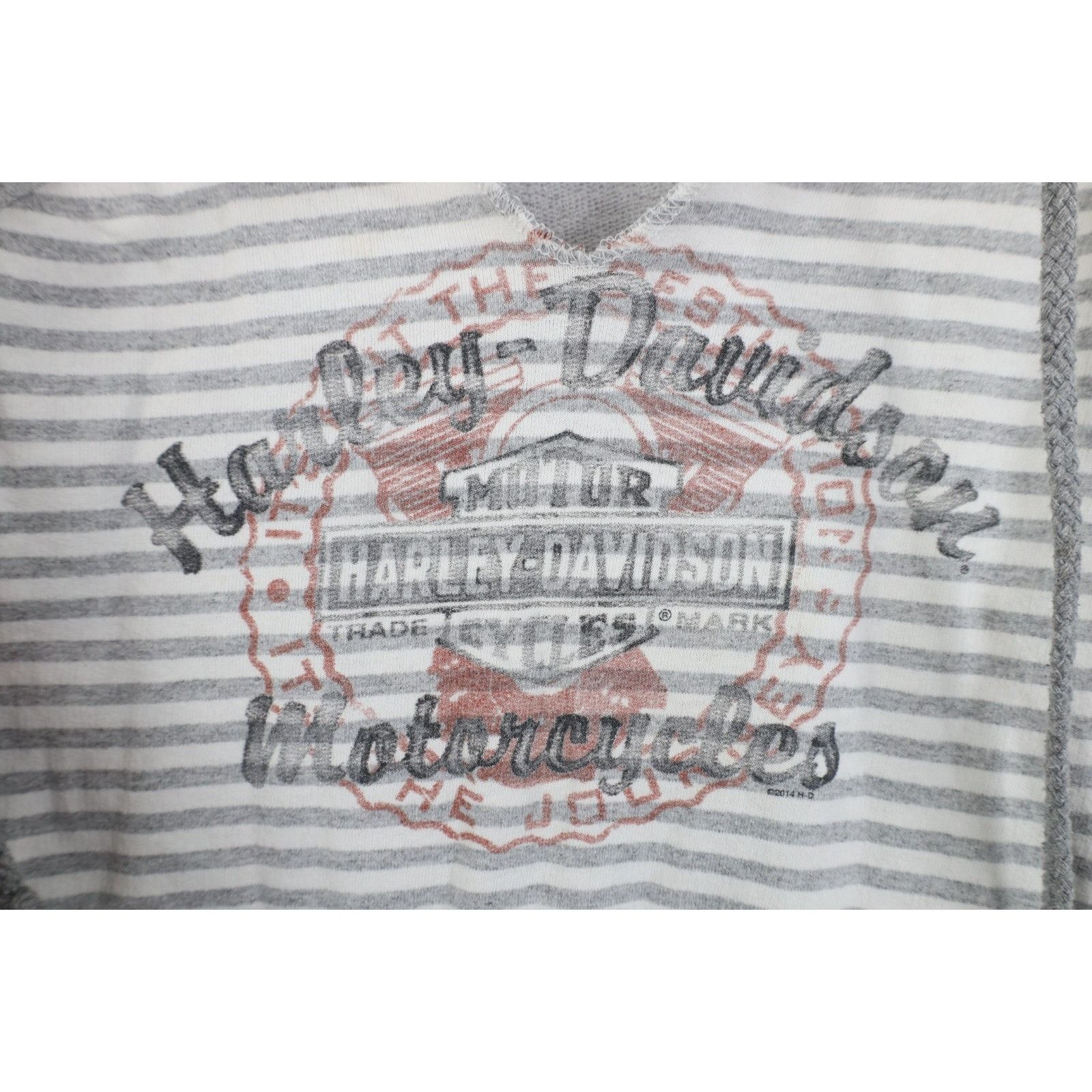 Harley Davidson Vintage Y2K Harley Davidson Striped French Terry Hoodie Size XL / US 12-14 / IT 48-50 - 8 Thumbnail
