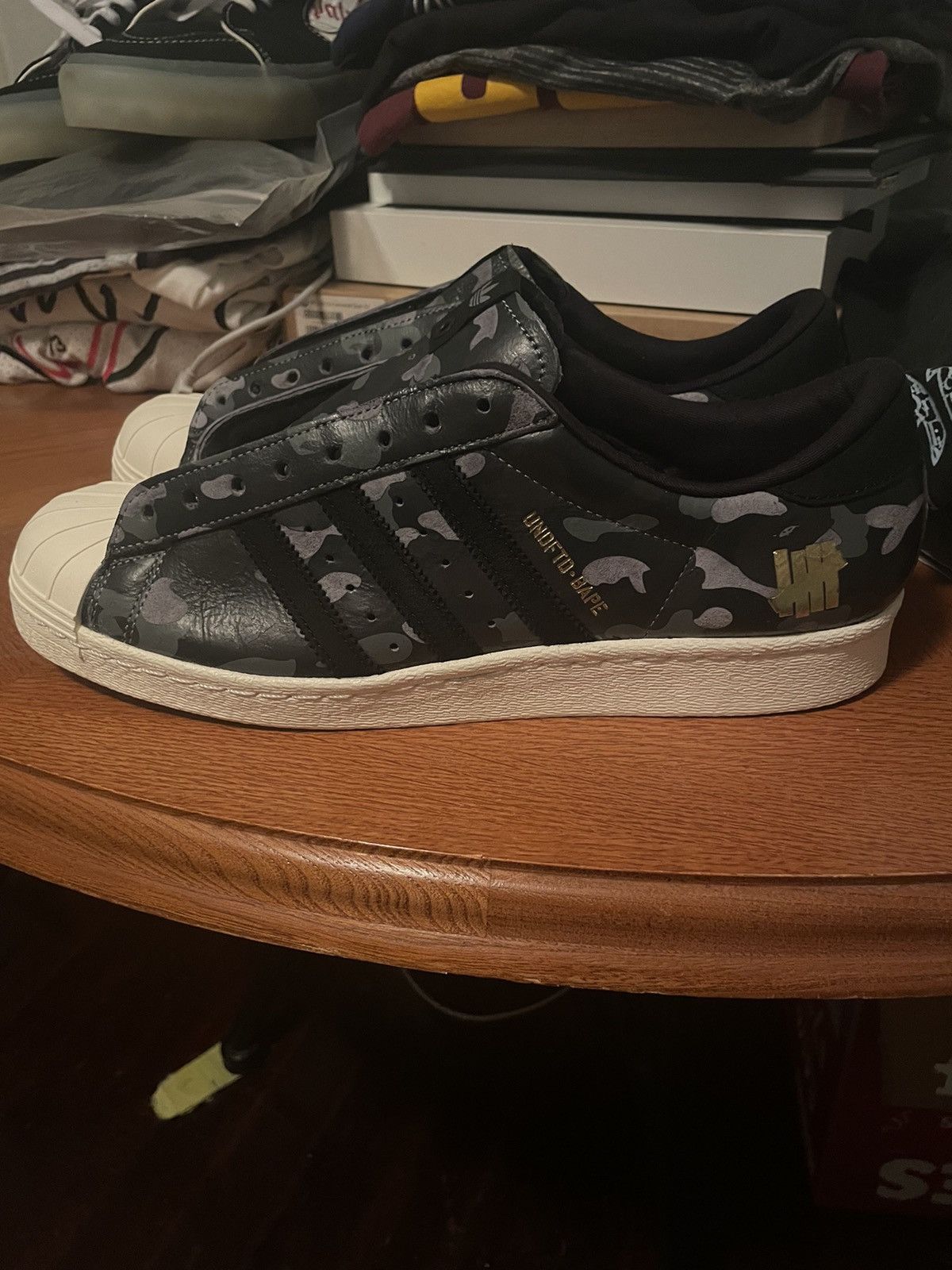Adidas × Bape × Undefeated Bape x Undefeated x Adidas Superstar 80s Size US 11 / EU 44 - 2 Thumbnail