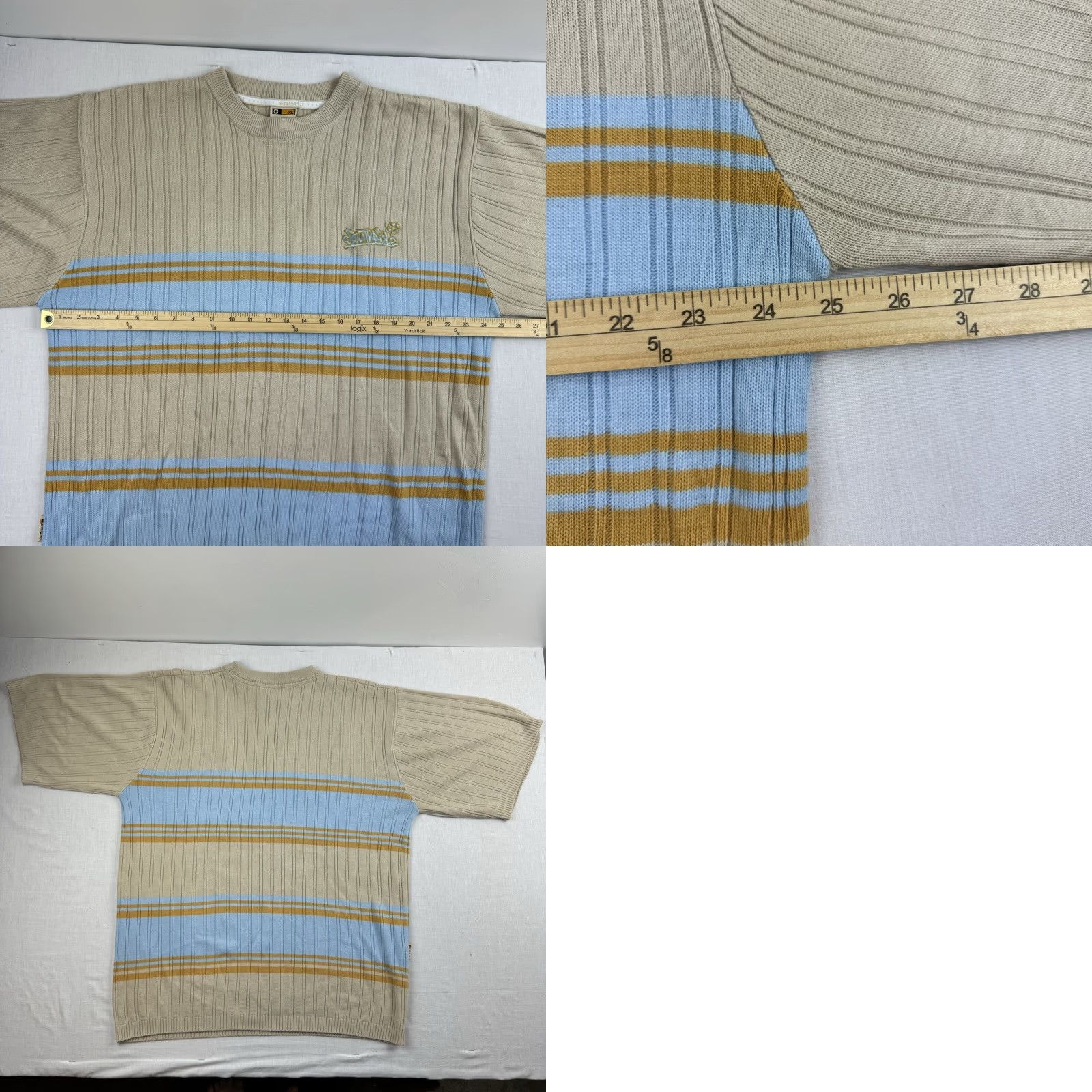 Southpole VINTAGE Southpole Shirt Mens XL Tan Striped Heavyweight Grunge Y2K 90s Skate Short Sleeve Crew Neck Size US XL / EU 56 / 4 - 8 Thumbnail