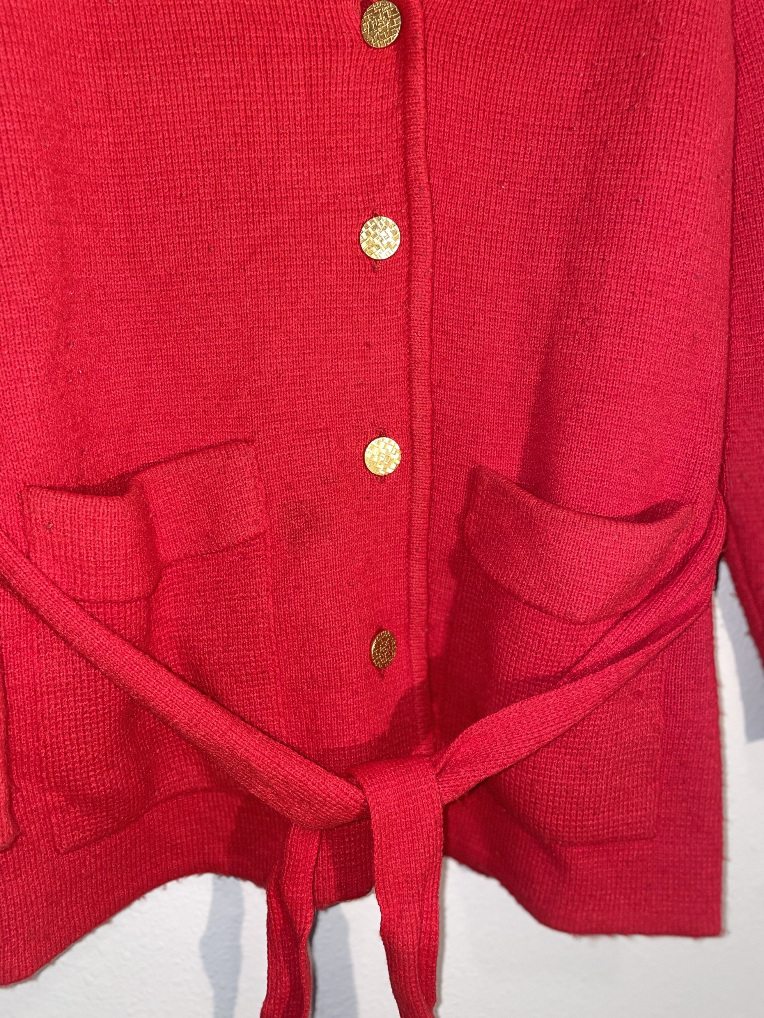 Other Lili Of California Red Sweater with Gold Buttons Large Size L / US 10 / IT 46 - 3 Thumbnail