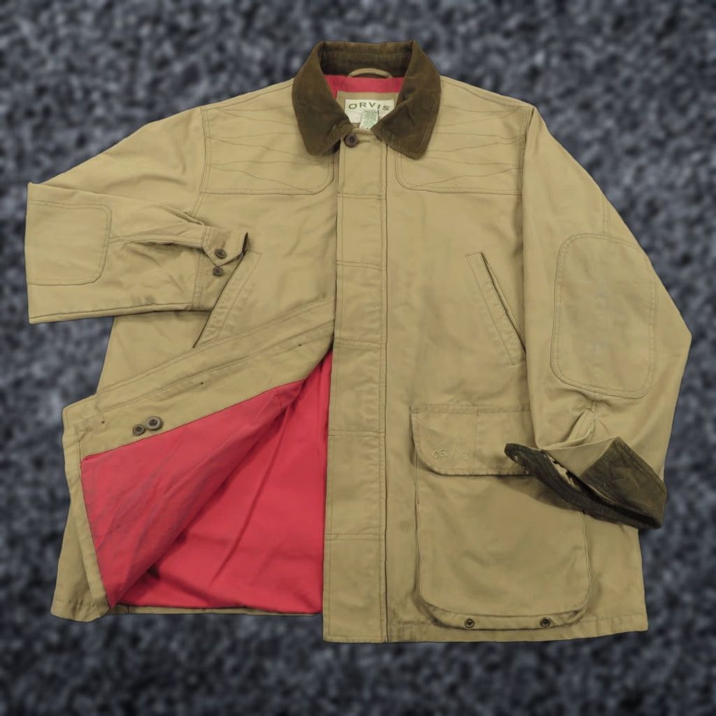 Orvis Orvis Jacket Men XL Chore Barn Shooting Patch Hunting Khaki Lined Corduroy Coat Size US XL / EU 56 / 4 - 1 Thumbnail