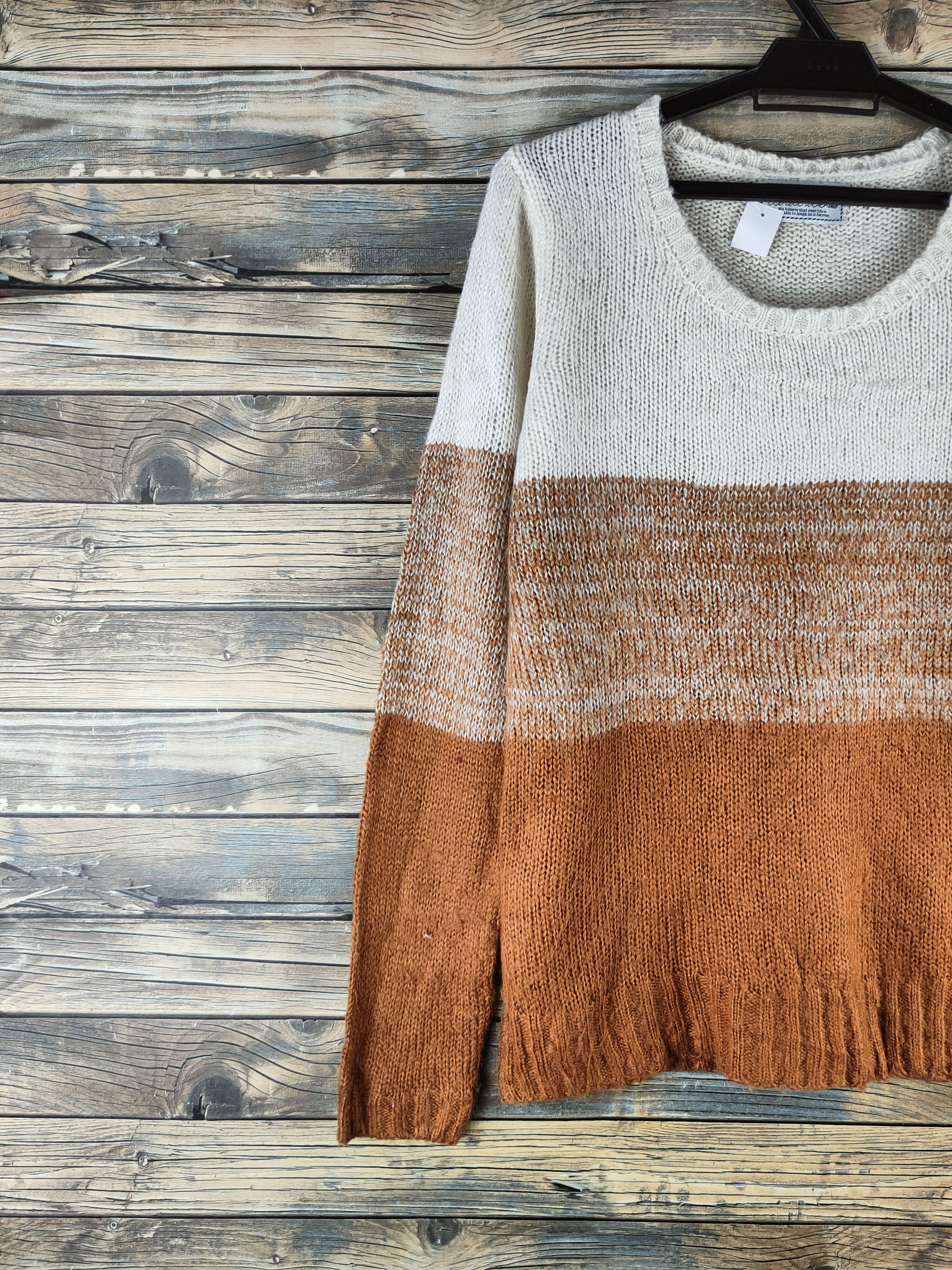 Japanese Brand DL Word Broken Brown Knitwear Sweatshirts #46-974 Size M / US 6-8 / IT 42-44 - 3 Thumbnail