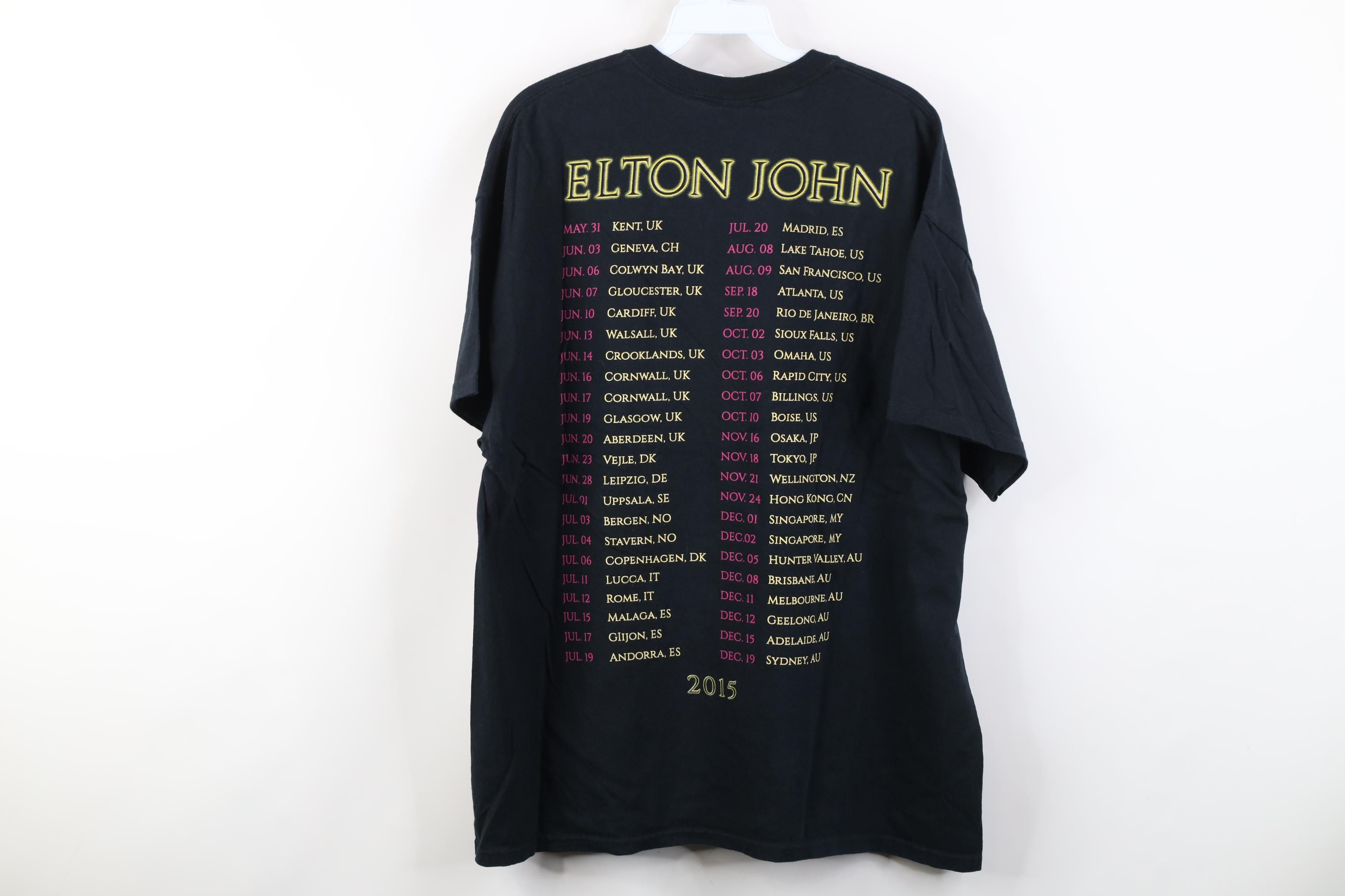 Vintage Vintage Y2K 2015 Tour Elton John Band Short Sleeve T-Shirt Size US XL / EU 56 / 4 - 13 Thumbnail