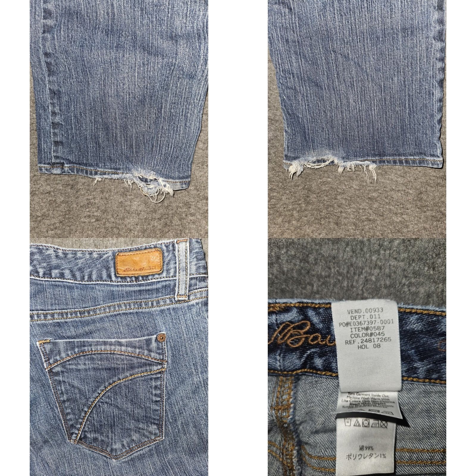 Eddie Bauer Eddie Bauer Jeans Women's 12 Blue Denim Straight Leg Mid Rise Distressed Stretch Denim 5-Pocket Size 34" / US 12 / IT 48 - 8 Thumbnail