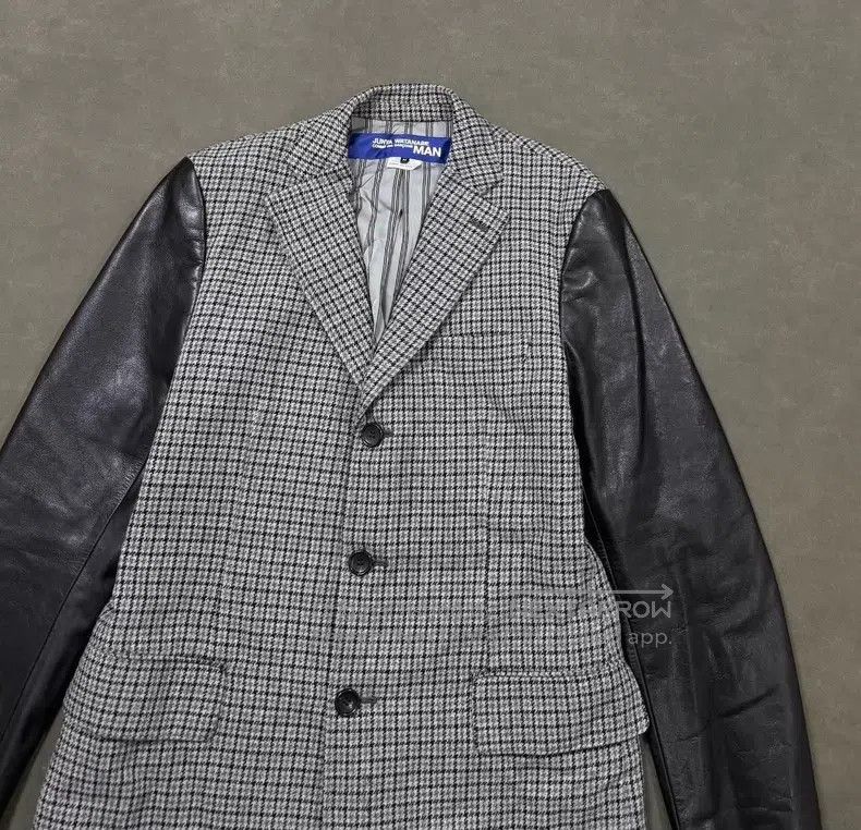 Junya Watanabe JUNYA WATANABE Houndstooth Wool Leather Sleeve Coat Size US M / EU 48-50 / 2 - 3 Thumbnail