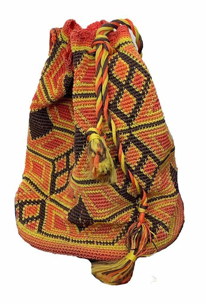 Designer New Orange Hand Made Backpack Size ONE SIZE - 2 Thumbnail