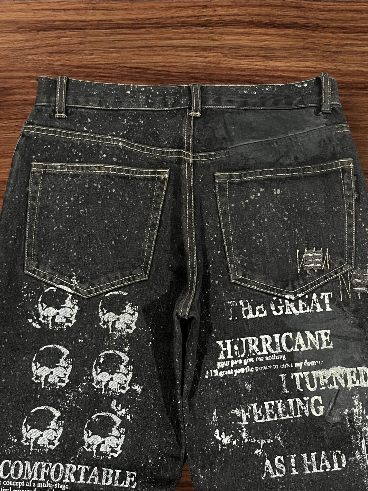 If Six Was Nine Vintage Japan Bernings Sho Skeleton Astronomical Flare Jeans Size US 28 / EU 44 - 7 Thumbnail