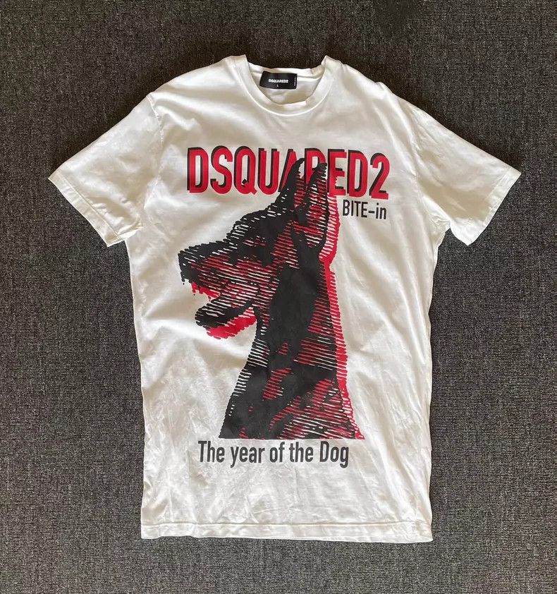 Dsquared2 DSquared2 White Doberman Short Sleeve T-shirt-yf Size US L / EU 52-54 / 3 - 1 Thumbnail