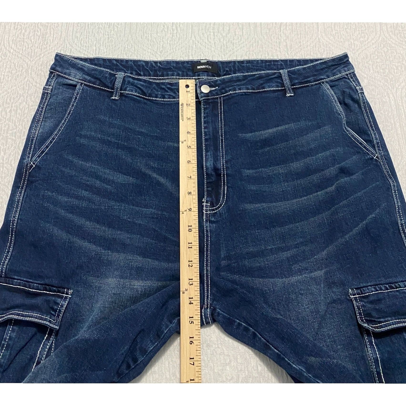 Vintage Novamen Carpenter Jeans Mens 40 Blue Denim Jeans Wide-Leg Relaxed Fit Utility Pockets Cargo Pocket Straight Leg Nascent? Size US 40 / EU 56 - 6 Thumbnail