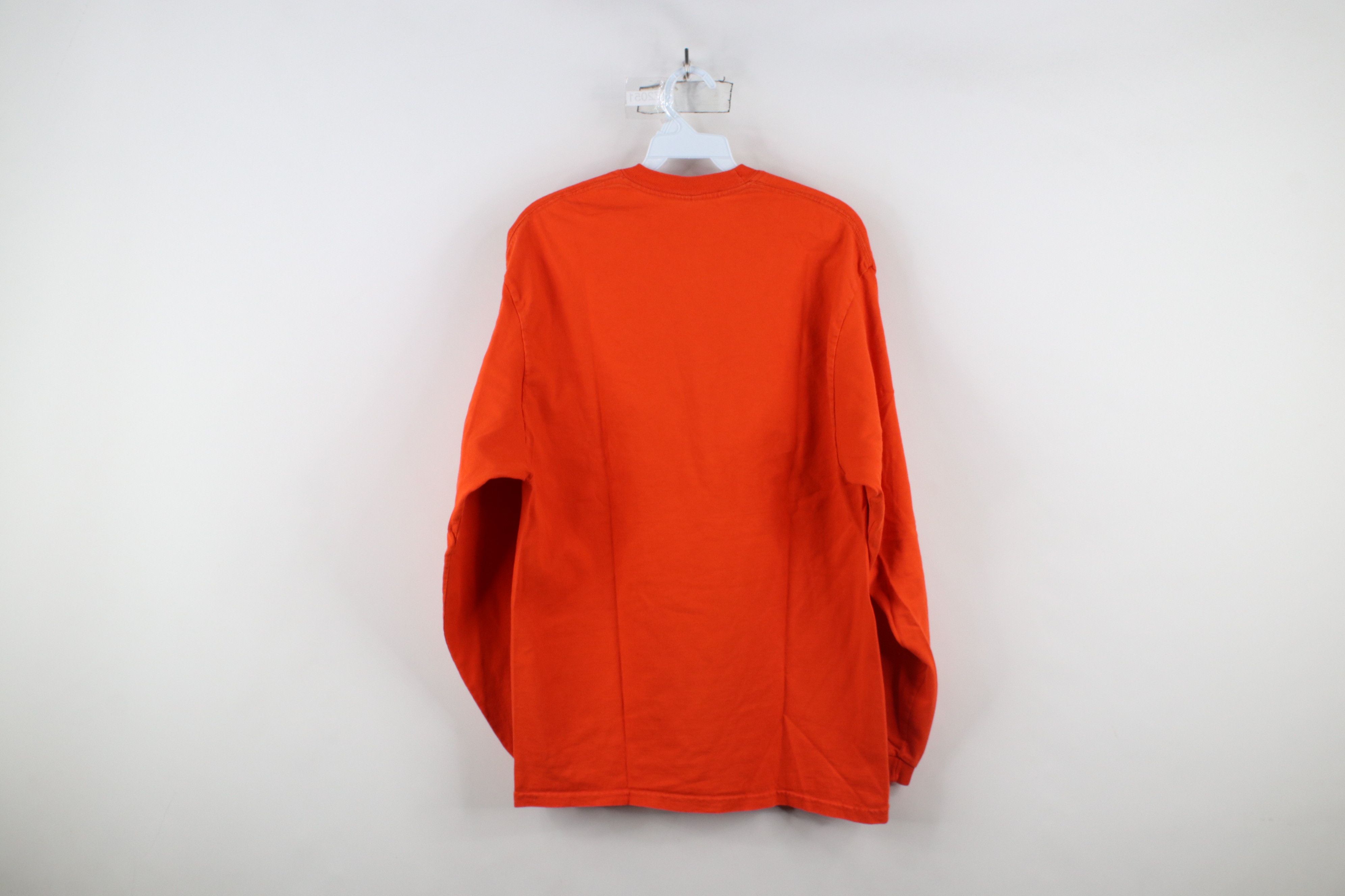 Vintage Vintage 90s Streetwear Cotton Long Sleeve T-Shirt Orange Size US L / EU 52-54 / 3 - 9 Thumbnail