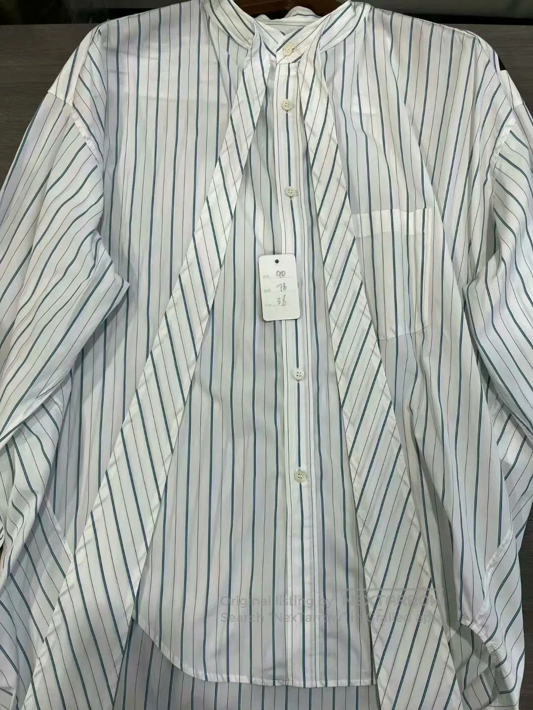 Balenciaga balenciaga white striped logo long sleeve shirt. Size S / US 4 / IT 40 - 5 Thumbnail
