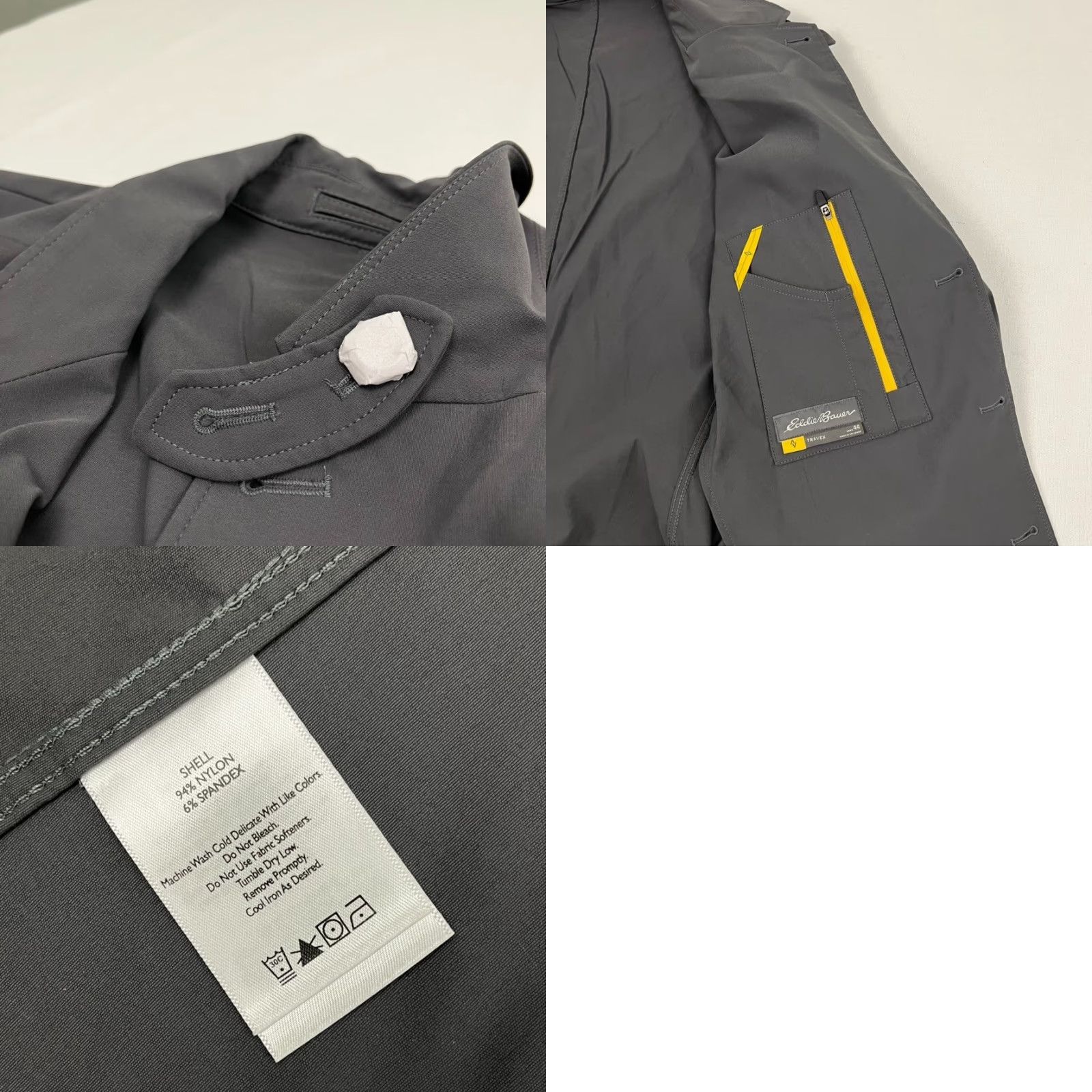 Eddie Bauer Eddie Bauer Travex Blazer Sport Coat Adult Mens 44 Gray Nylon Spandex Performance Jacket Blazer Regular Men? Size 44R - 8 Thumbnail
