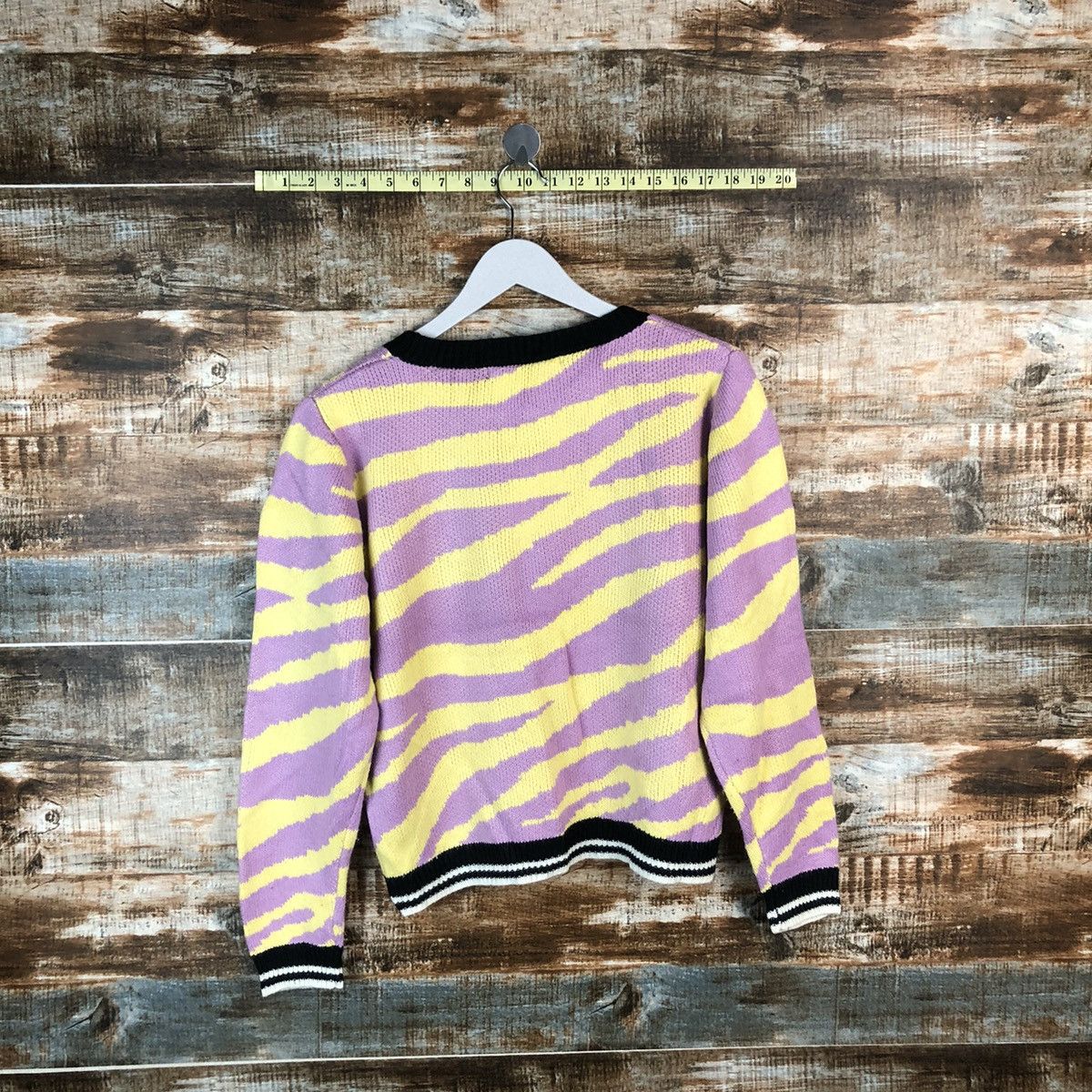 Homespun Knitwear × Japanese Brand Jenni Love Pink/Yellow tiger stripe Knitwear #A1342 Size M / US 6-8 / IT 42-44 - 14 Thumbnail