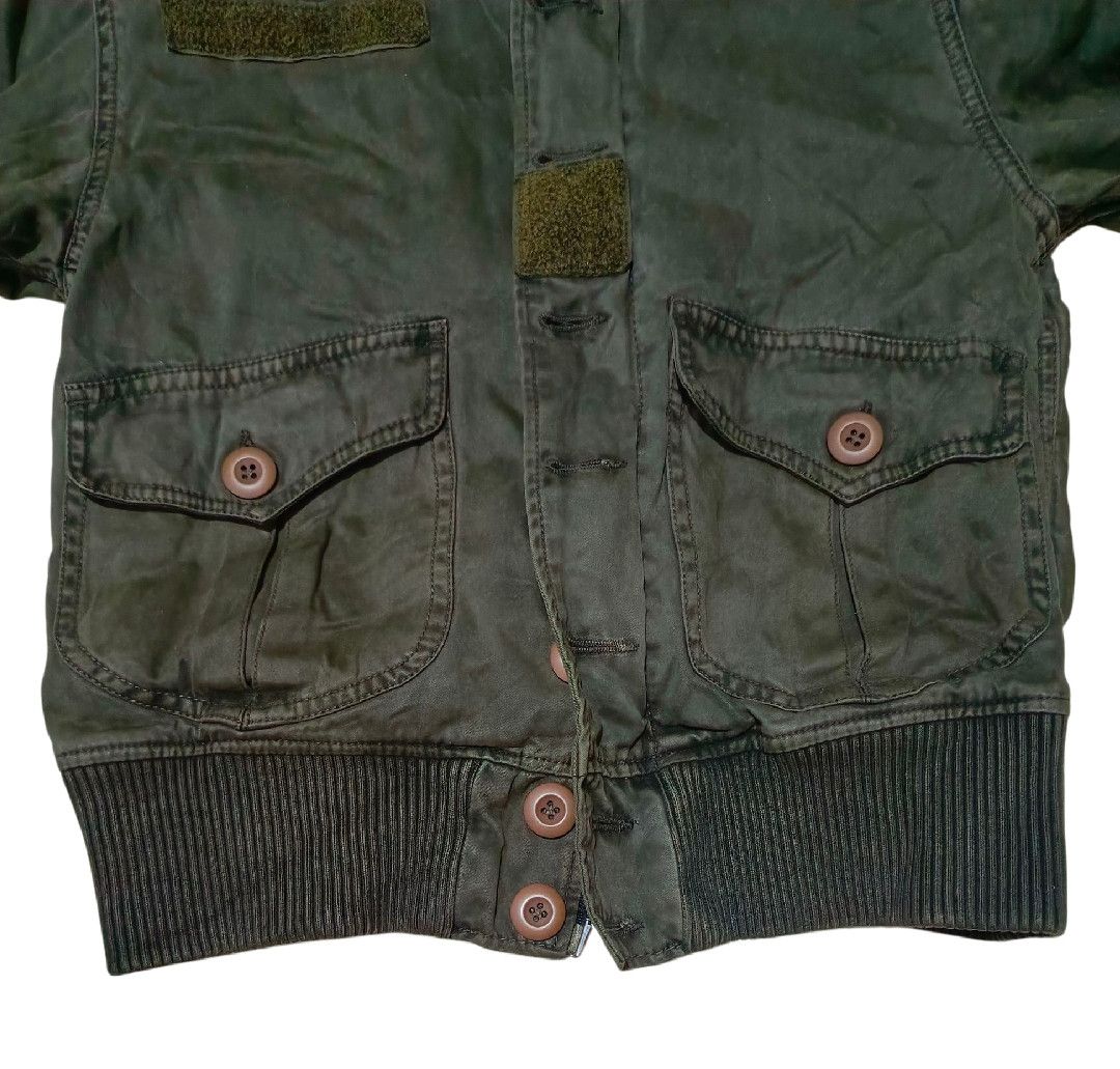 If Six Was Nine × Vintage 🇯🇵💥 Royal Blue Windproof Smock Olive Crop Bomber Jacket Size M / US 6-8 / IT 42-44 - 5 Thumbnail