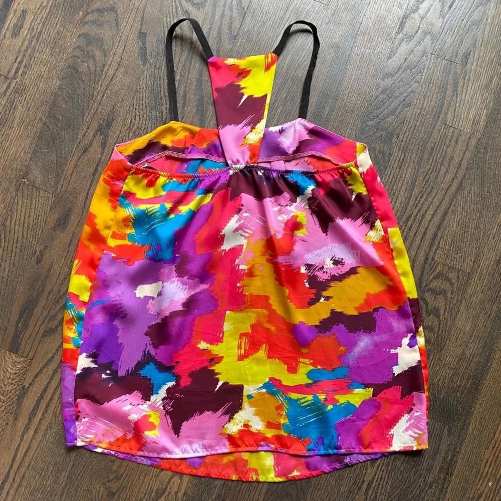 Other Glam Multicolor Bright Abstract Floral Paint Tank size small Size S / US 4 / IT 40 - 2 Thumbnail