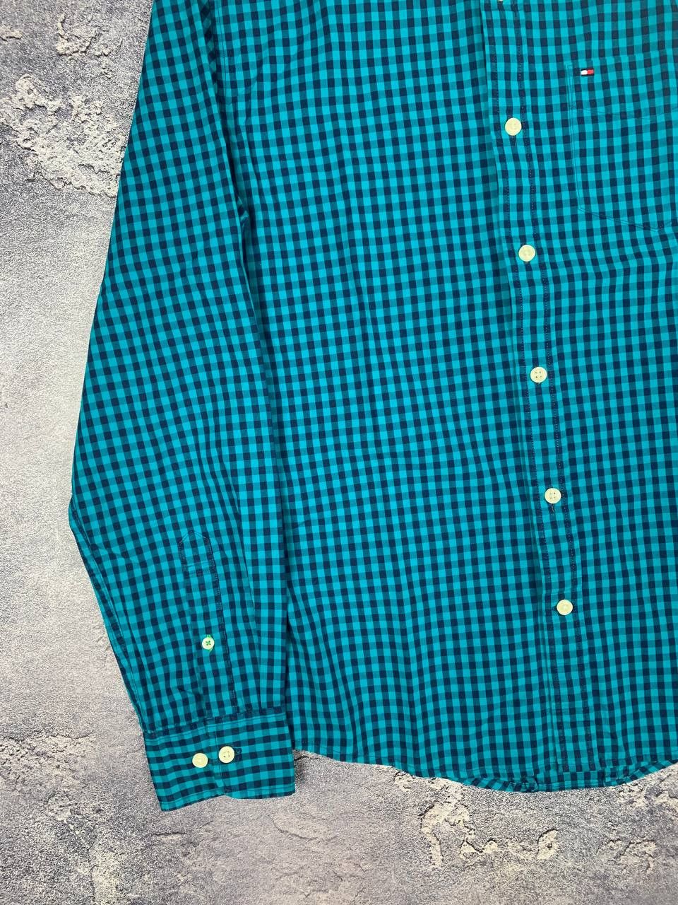 Tommy Hilfiger Share Tommy Hilfiger Men's Turquoise Check Shirt Button Down Size US M / EU 48-50 / 2 - 4 Thumbnail