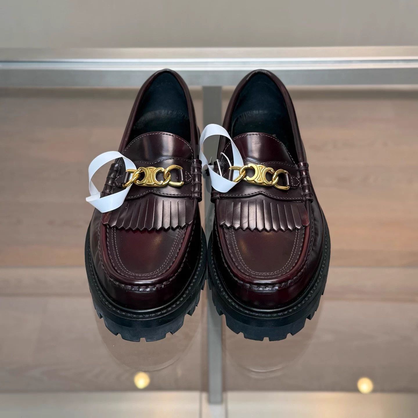 Celine Celine Triomphe Tassel Burgundy Loafer 36 99 Size US 5 / IT 35 - 2 Thumbnail