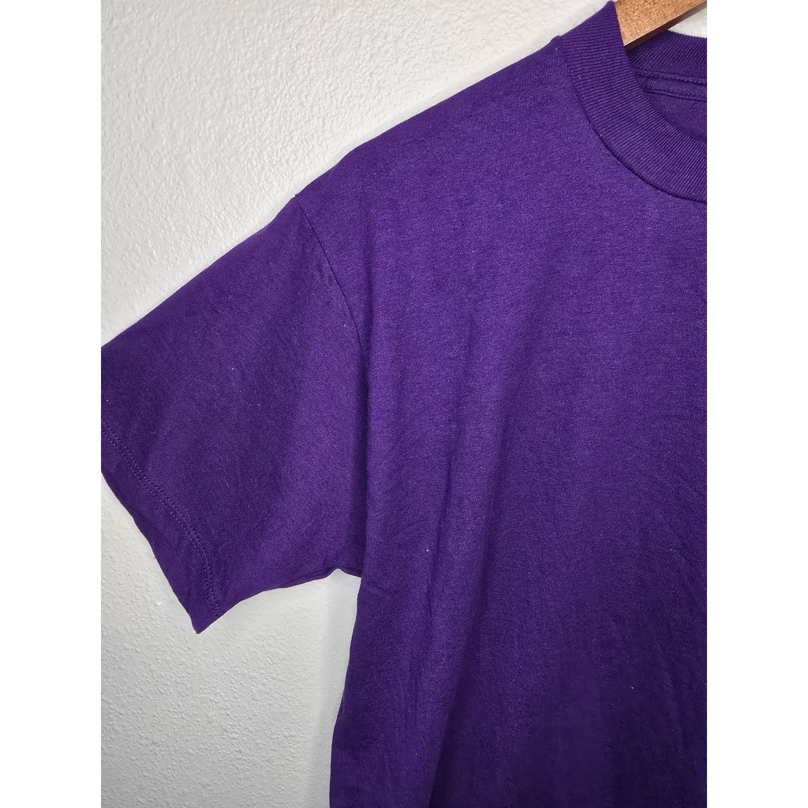 Jerzees × Vintage Vintage Purple Blank Shirt L USA Made Short Sleeve Tee 90s Size US L / EU 52-54 / 3 - 3 Thumbnail