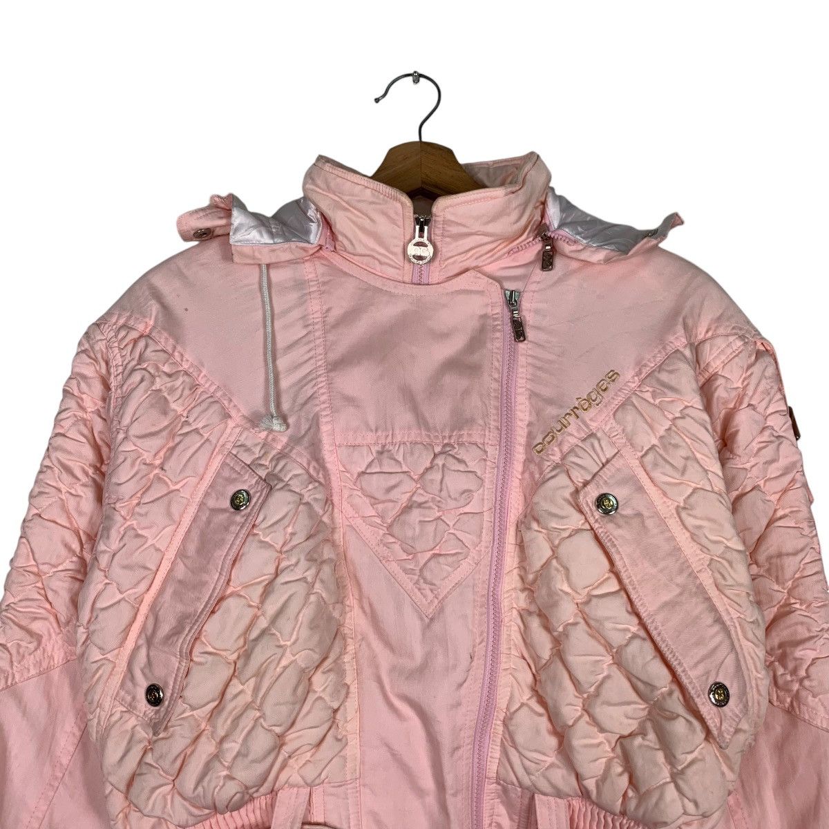 Courreges COURREGES Fur Hoodie Pink Belted Crop Jacket #1230-C56 Size S / US 4 / IT 40 - 2 Thumbnail