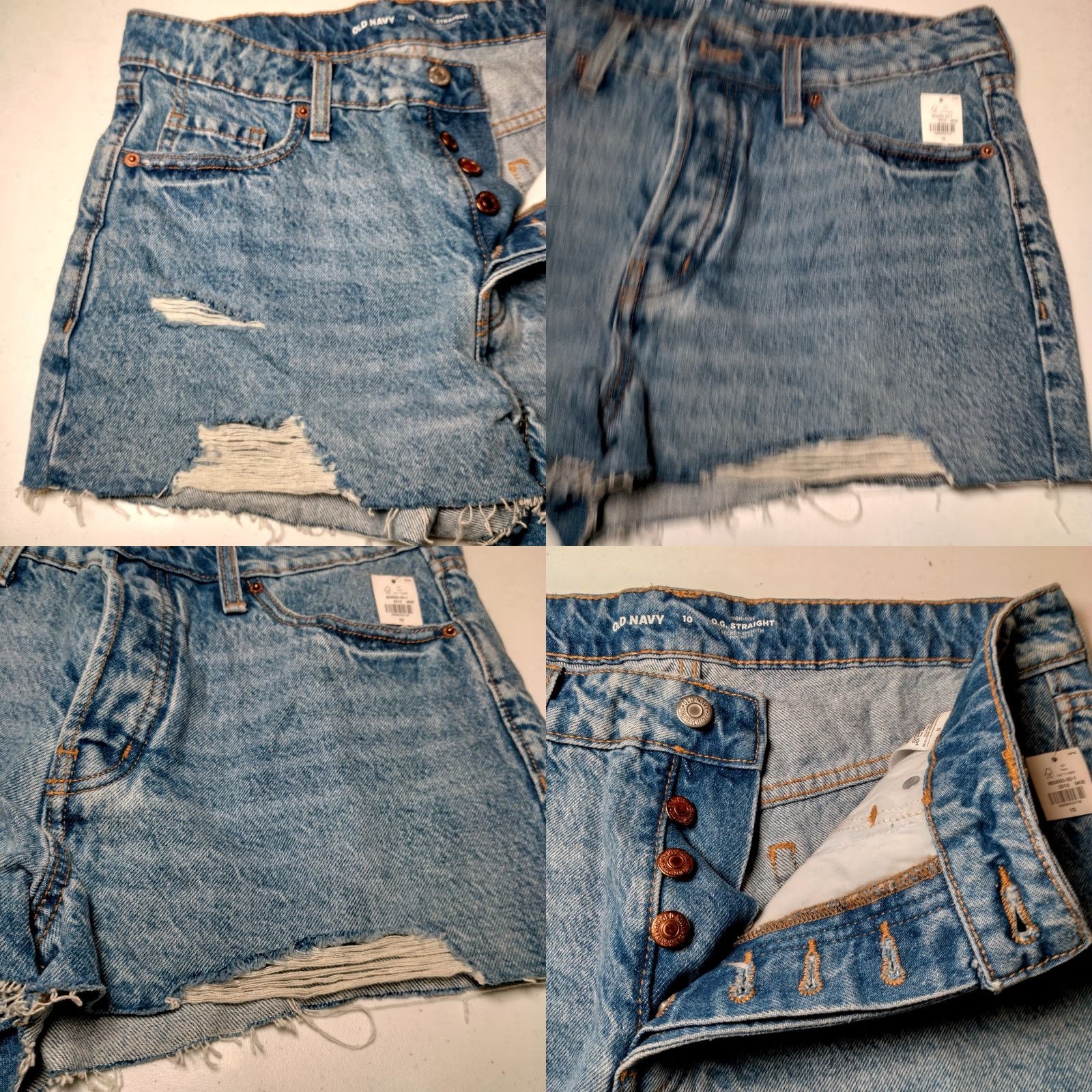 Old Navy VINTAGE Old Navy Jeans Shorts Women 10 OG Straight Light Wash Denim Distressed Button Fly Casual Denim Shorts 10 Blue Womens Size 32" / US 10 / IT 46 - 9 Thumbnail