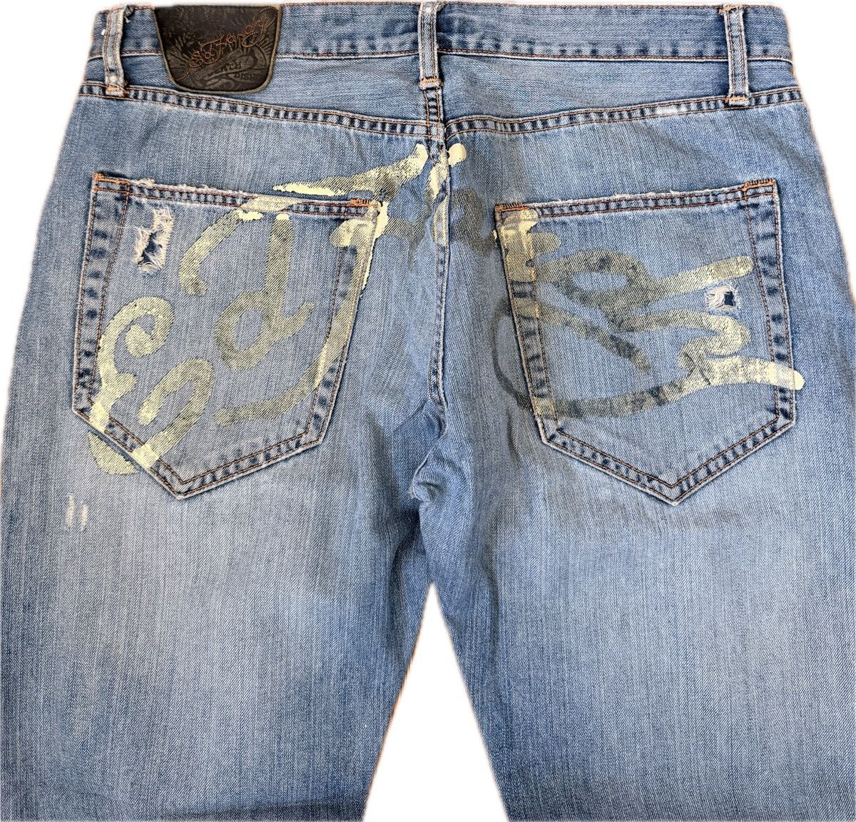Ed Hardy Distressed Ed Hardy Spelled Out Jeans Size US 36 / EU 52 - 2 Thumbnail