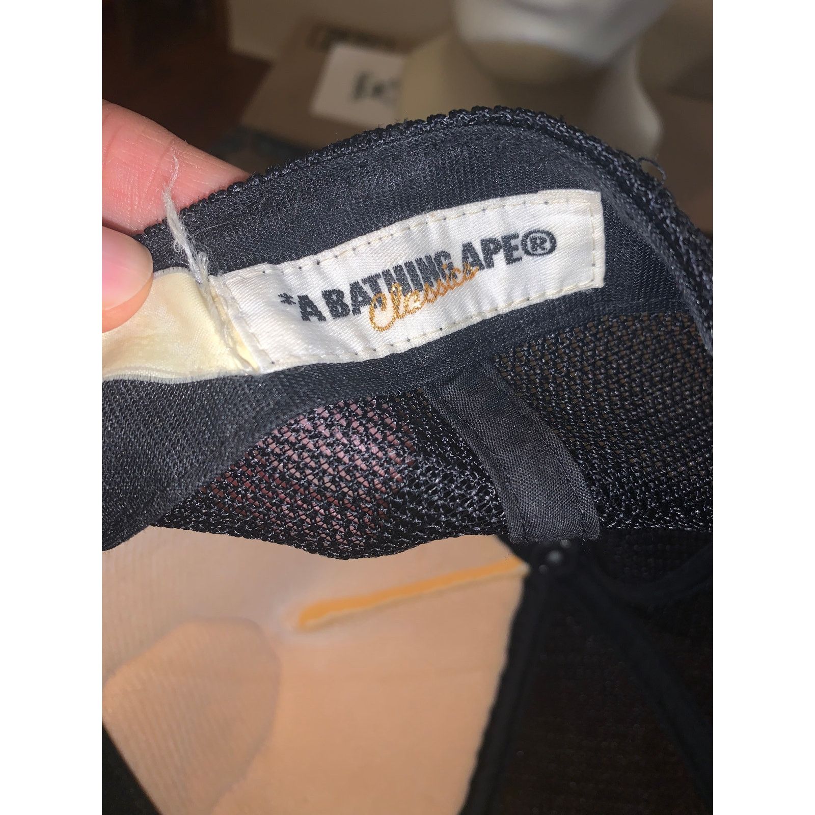 Bape × Vintage Vtg BAPE Ape Head Trucker Hat White Black NIGO Era Japan Cap Size ONE SIZE - 7 Thumbnail