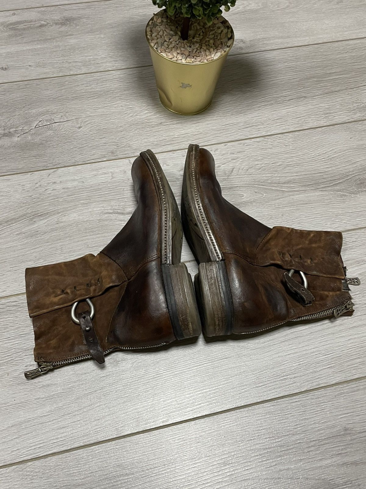 A.S.98 AS98 stitched engineered leather zip high boots eb0 Size US 9 / IT 39 - 17 Thumbnail
