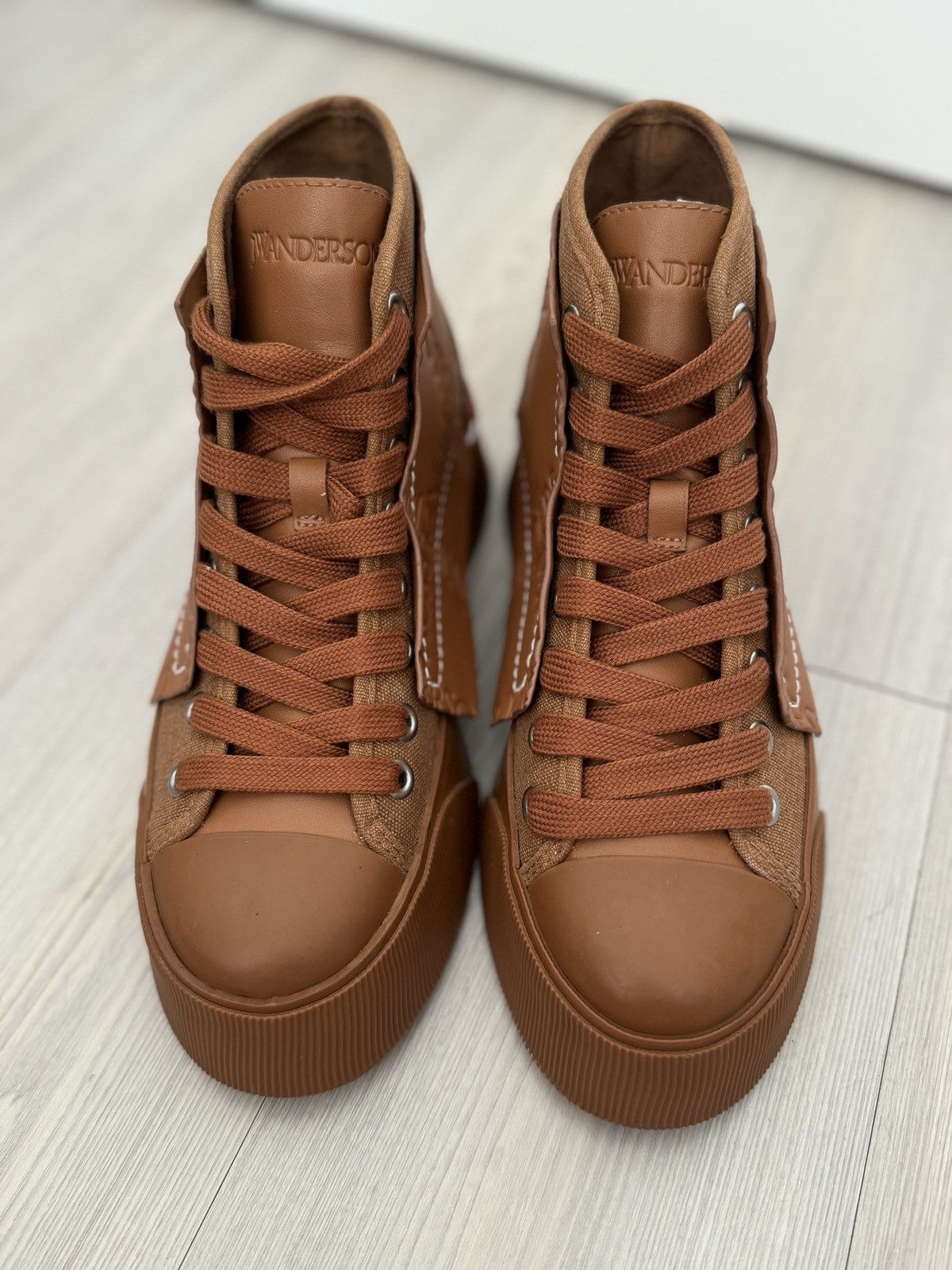 JW Anderson J.W.Anderson Layered Logo Debossed High Top Sneaker Size US 7 / IT 37 - 2 Thumbnail