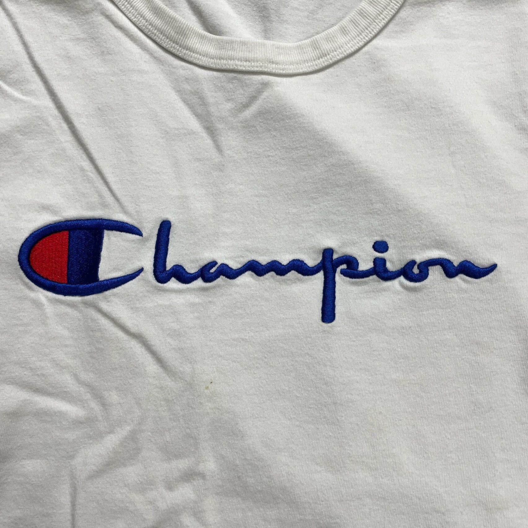 Champion Champion Graphic T-Shirt Women XL White Crew Neck Short Sleeve Cotton Casual Top - Regular Fit, 100% Cotton, Basic Tee, 90s? (No, avoid adding decade) Size XL / US 12-14 / IT 48-50 - 4 Thumbnail