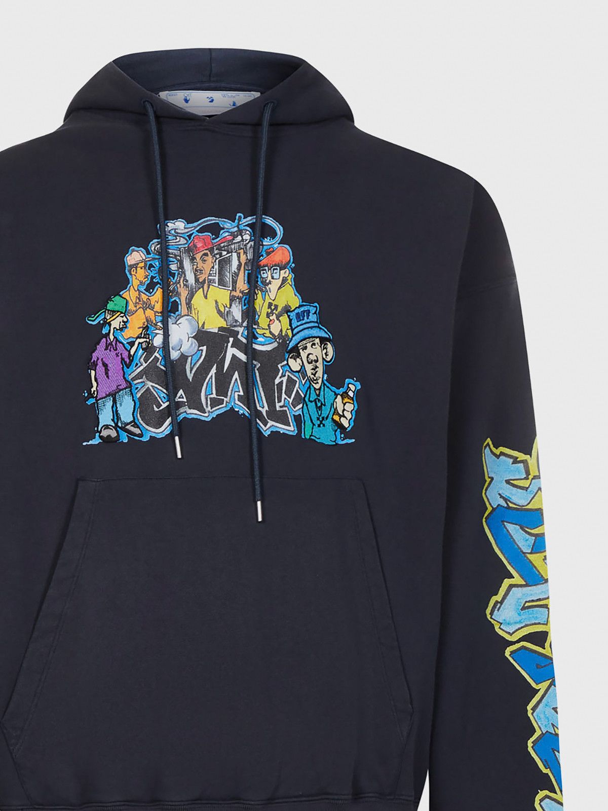 Off-White o1gr1nt1124 Graffiti Pupp Skate Hoodie in Outer Space Size US XXS / EU 40 - 3 Thumbnail