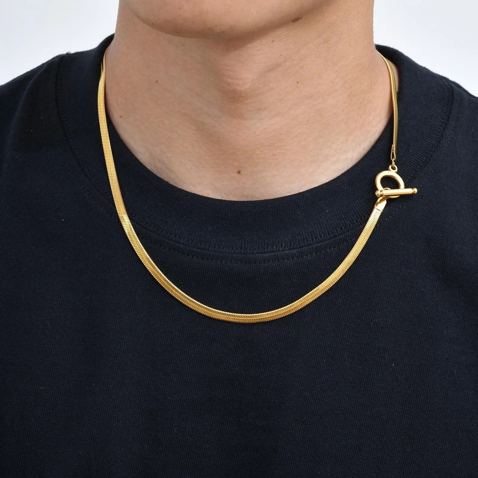 Vintage Gold Flat Chain Necklace Size ONE SIZE - 1 Thumbnail