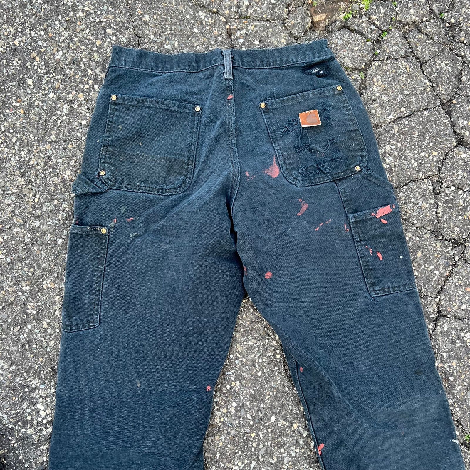 Carhartt × Vintage Vintage carhartt black double knee work wear carpenter pants Size US 29 - 7 Thumbnail