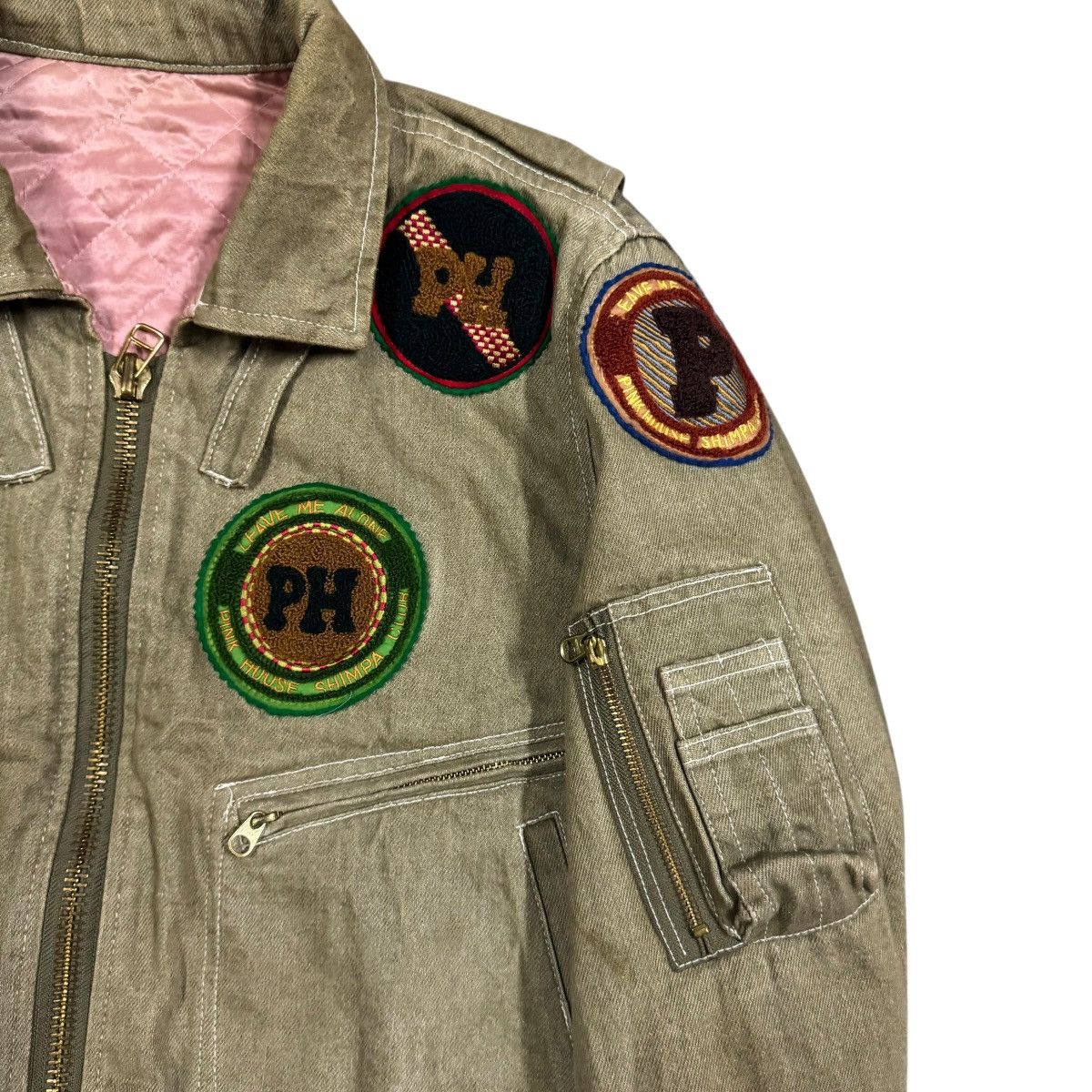 Karl Helmut Vtg🔥Pink House Karl Helmut Bomber Duck Canvas Bondage Jacket Size US M / EU 48-50 / 2 - 8 Thumbnail