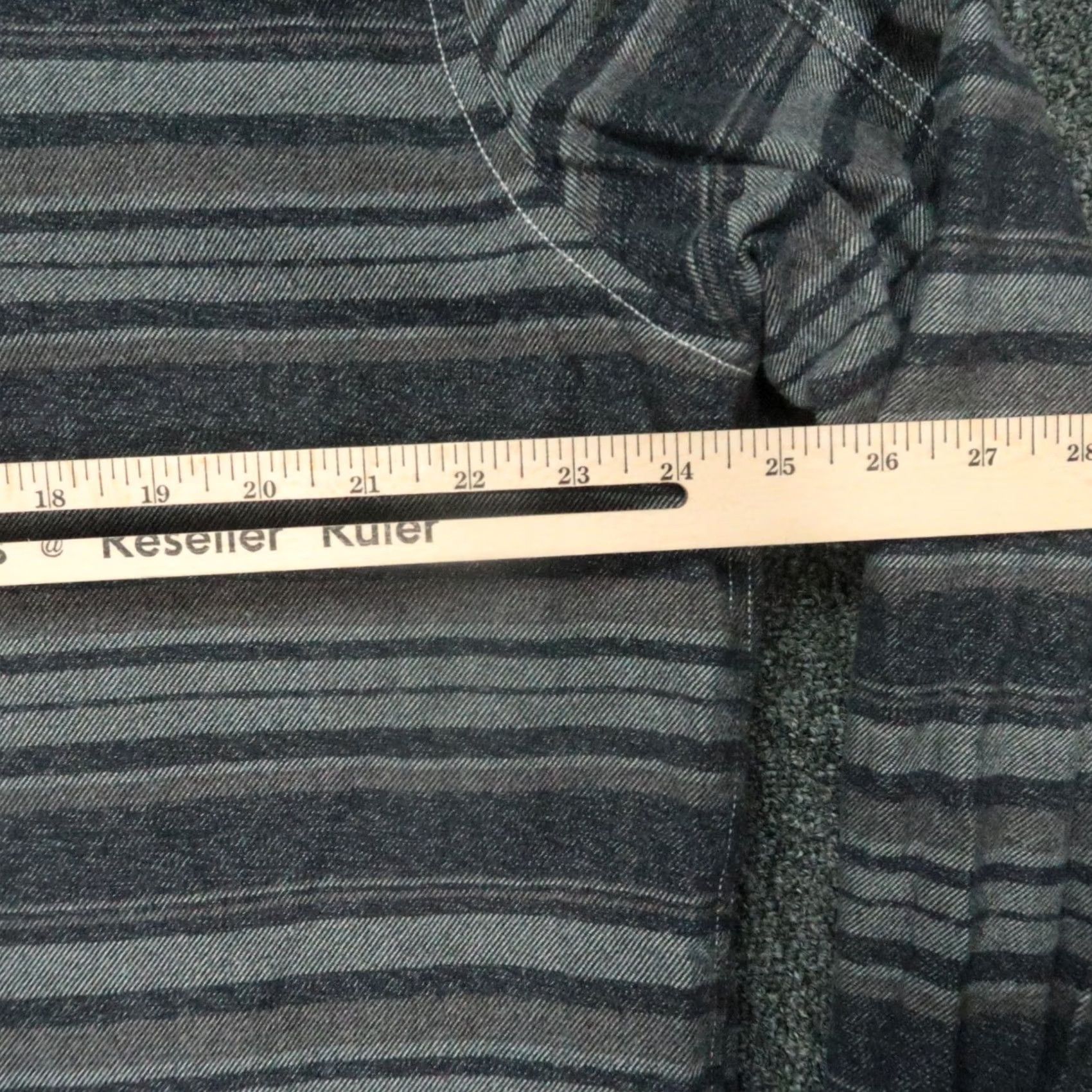 johnnie-O Johnnie O Shirt Mens XL Blue Striped Fleece Lined Shacket Button-Up Casual Workwear Wool Knit Heavyweight Cotton Long Sleeve Size US XL / EU 56 / 4 - 6 Thumbnail
