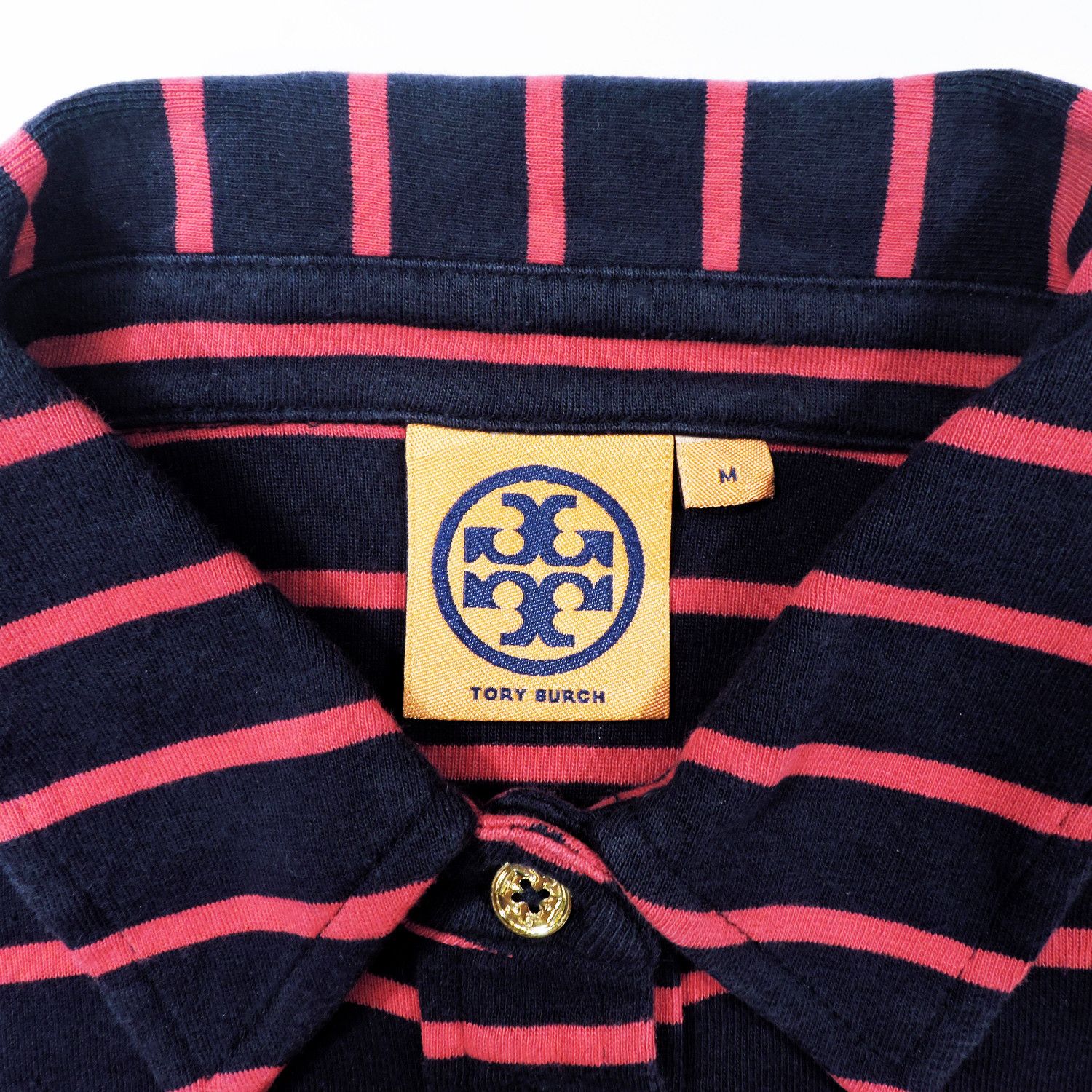 Tory Burch TORY BURCH POLO STRIPED SHOULDER TAB PIMA COTTON SHIRT Size M / US 6-8 / IT 42-44 - 3 Thumbnail