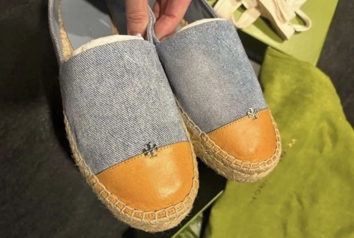 Tory Burch Cap-toe espadrille in denim blue Size US 9 / IT 39 - 10 Thumbnail