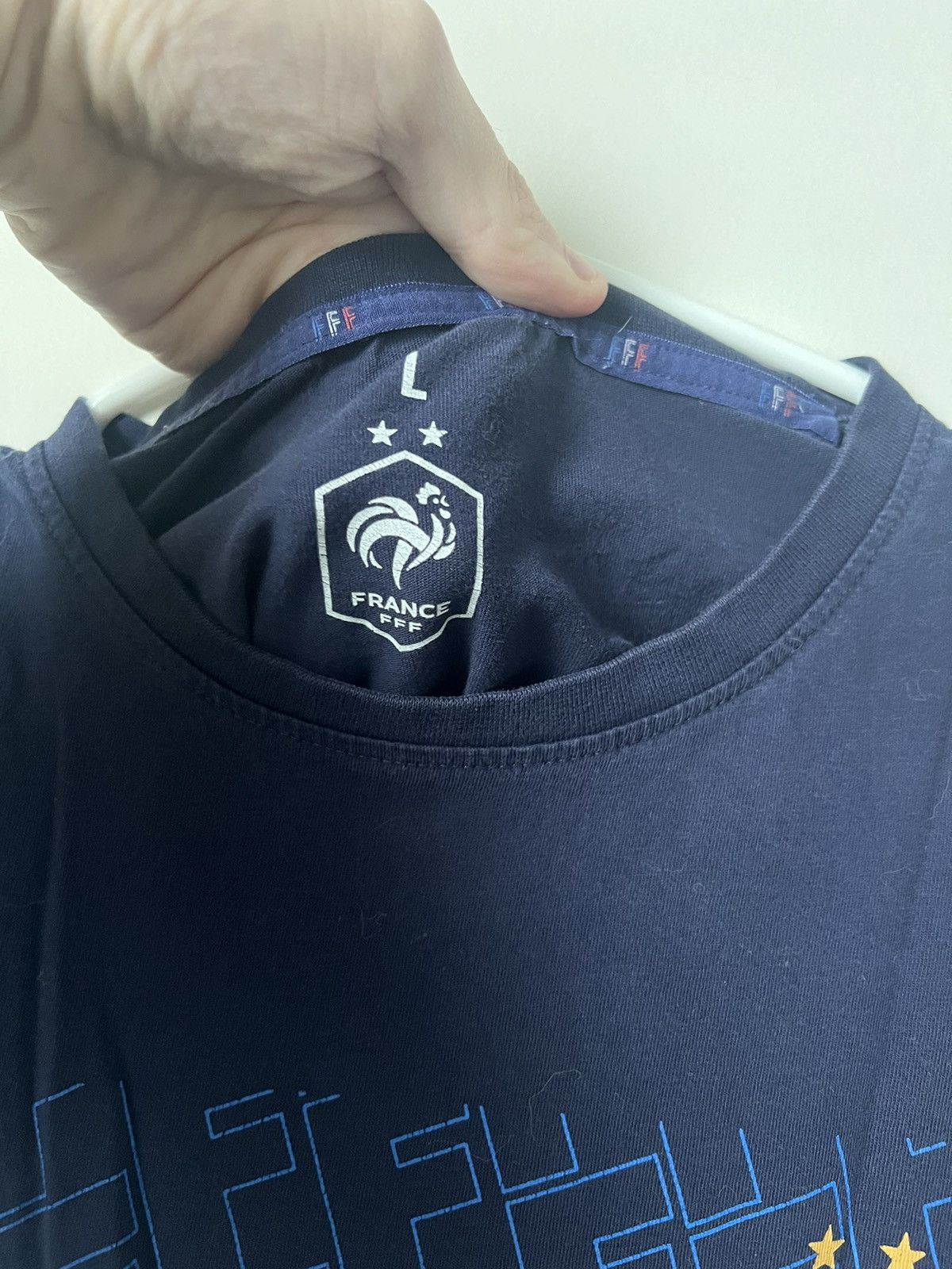 Nike × Vintage Vintage Navy Mbappe FFF Jersey Size US S / EU 44-46 / 1 - 4 Thumbnail