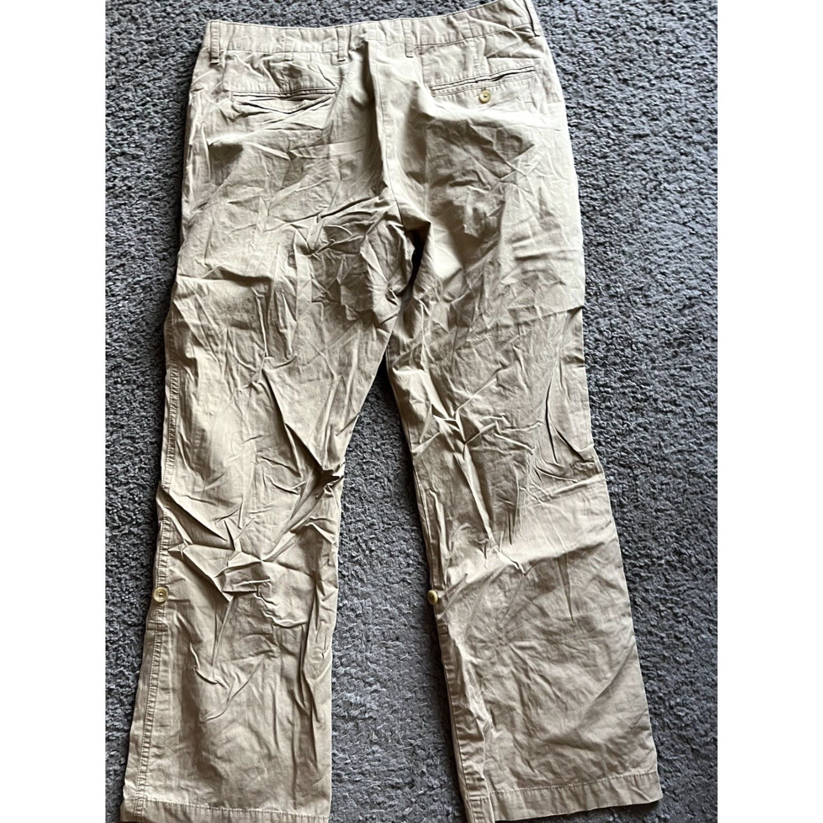 Banana Republic VINTAGE Banana Republic Chino Pants Mens 36x32 Khaki Cotton Flat Front Beige 2000s Beach Preppy American - Mens Size US 36 / EU 52 - 3 Thumbnail