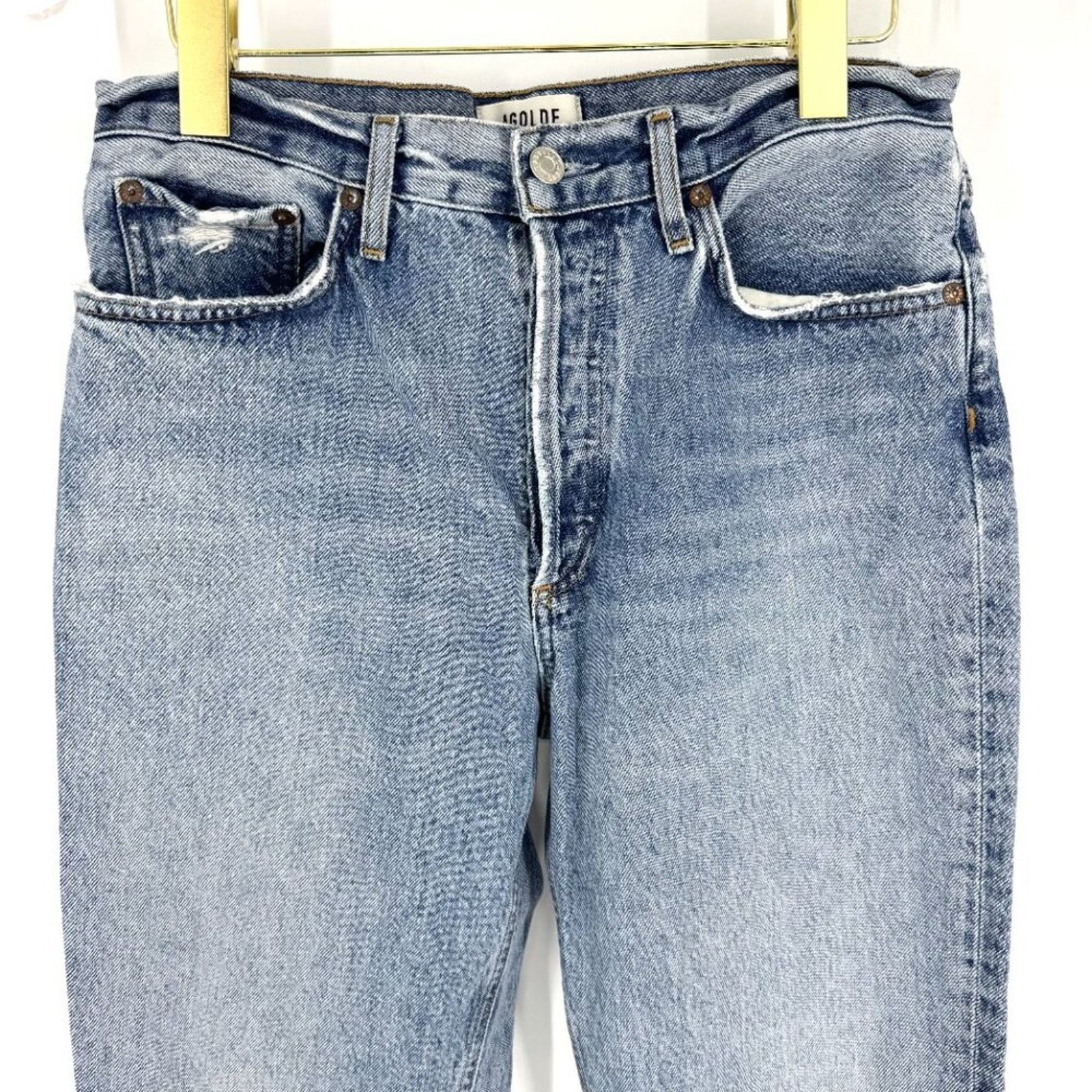 Agolde Agolde Lana Relaxed Straight Denim Jeans Raw Hem Size 27 Size 27" / US 4 / IT 40 - 2 Thumbnail